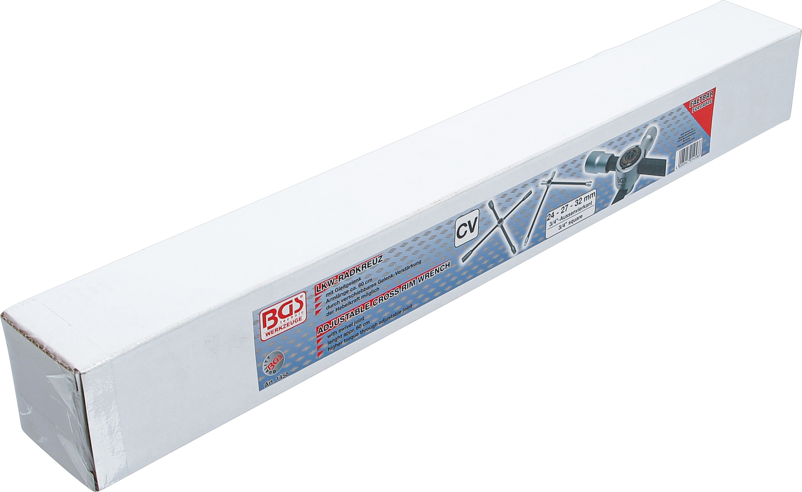 BGS Lkw-Radkreuz | faltbar | Vierkant | SW 24 x 27 x 32 x 20 mm (3/4")