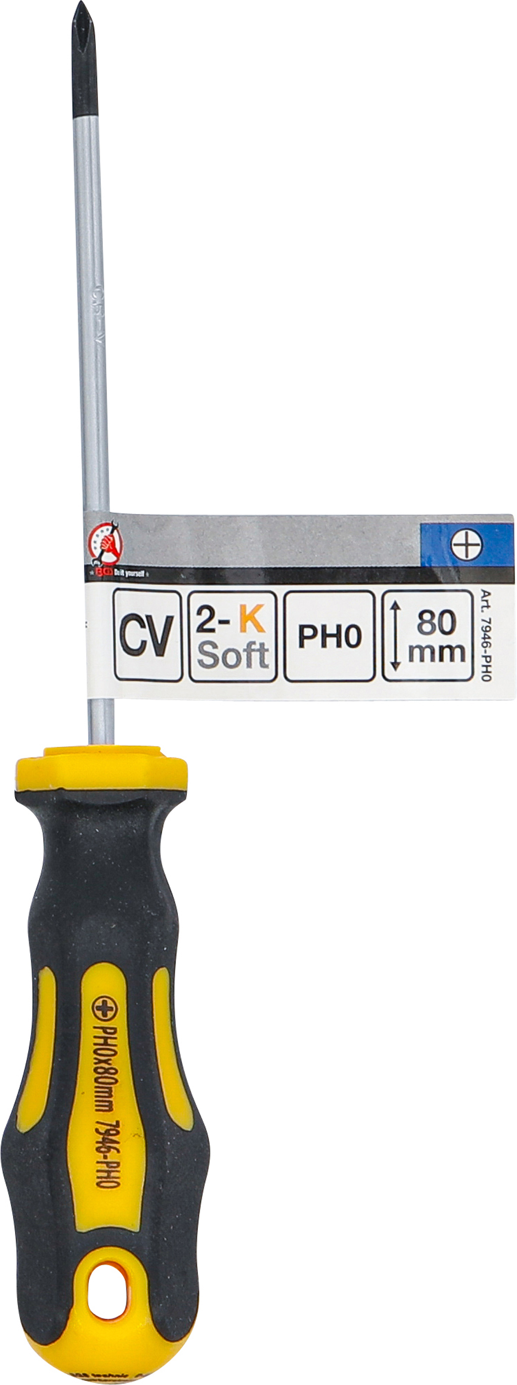 BGS Schraubendreher | Kreuzschlitz PH0 | Klingenlänge 80 mm