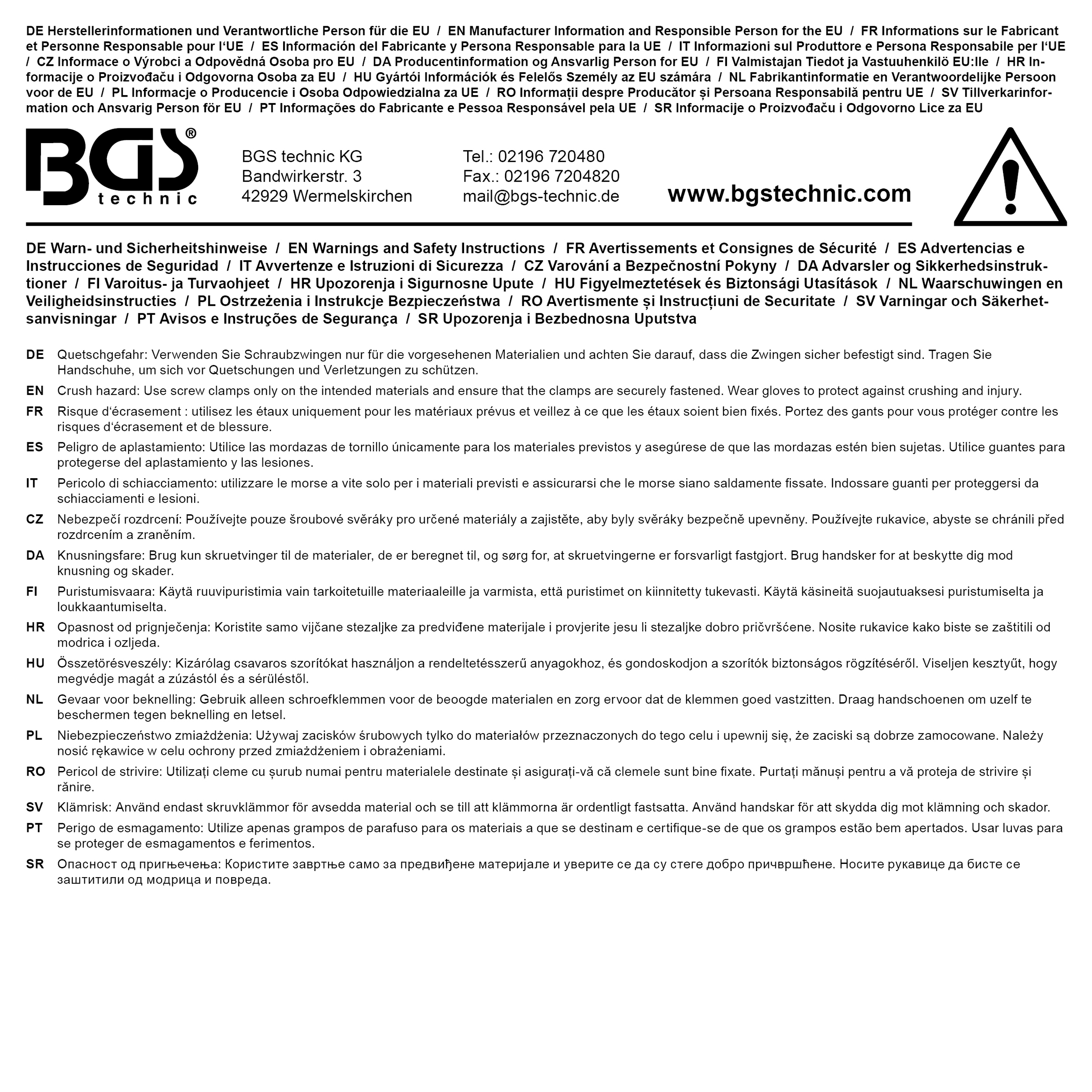 BGS Schraubzwinge | 500 x 120 mm