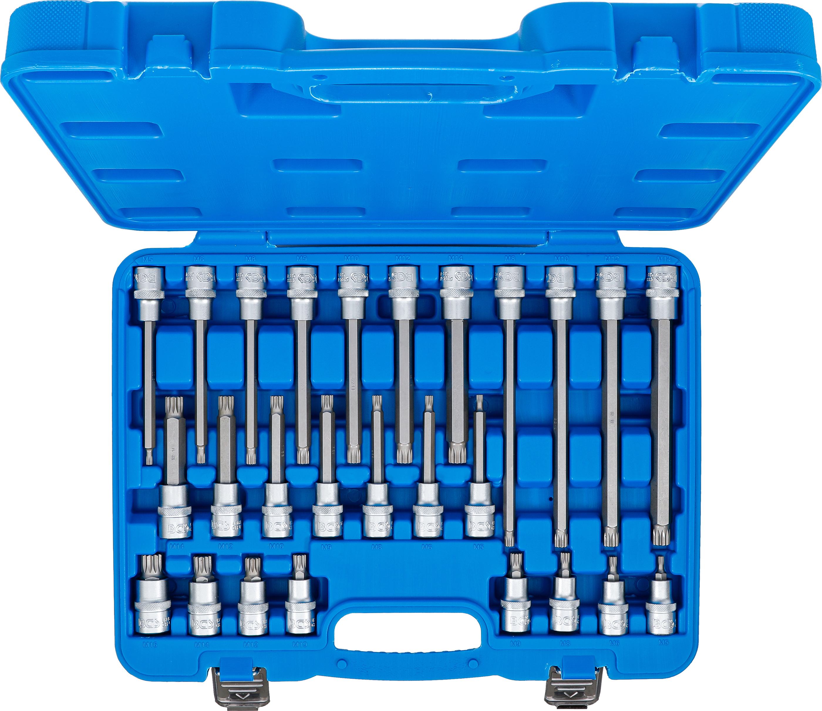 BGS Bit-Einsatz-Satz | Antrieb Innenvierkant 12,5 mm (1/2") | Innenvielzahn (für XZN) | 26-tlg.