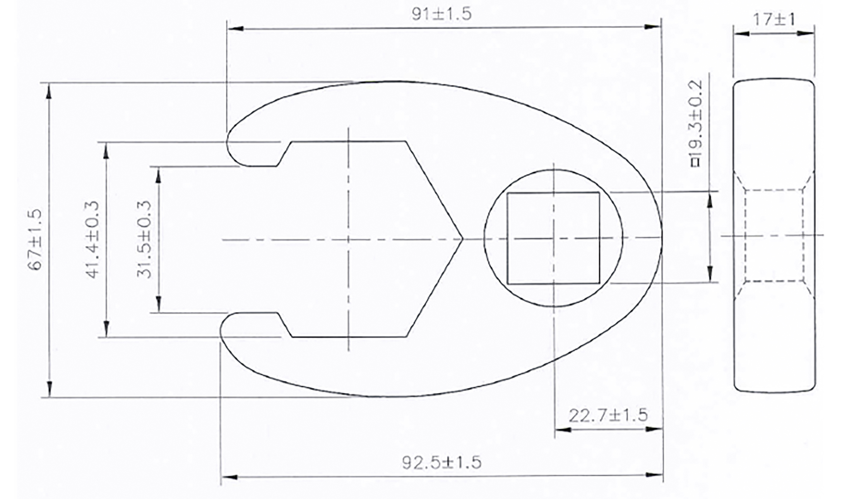 BGS Hahnenfußschlüssel | Antrieb Innenvierkant 20 mm (3/4") | SW 41 mm