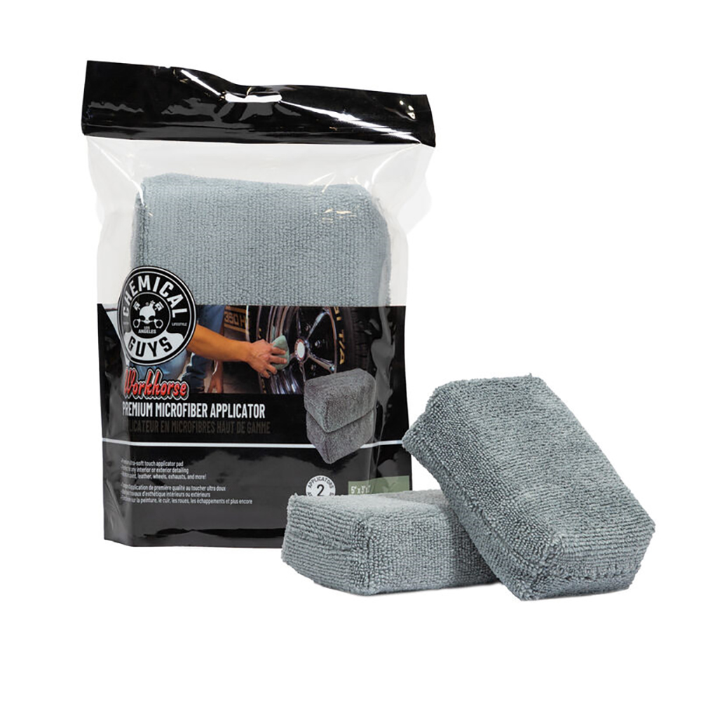 Chemical Guys Workhorse Premium Applicator Microfiber Grey 2 Stück