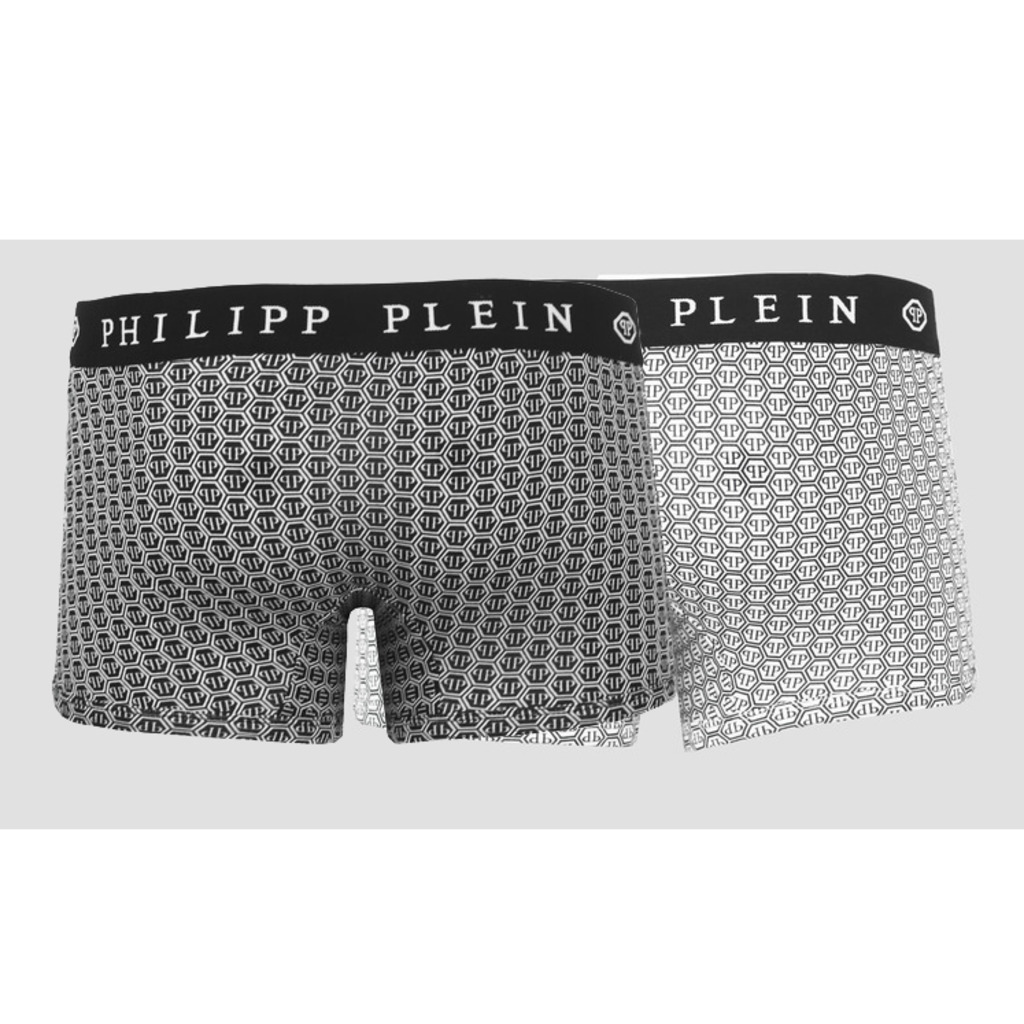 Philipp Plein Herren Boxershorts Skull 2er Pack Black White Gr. M