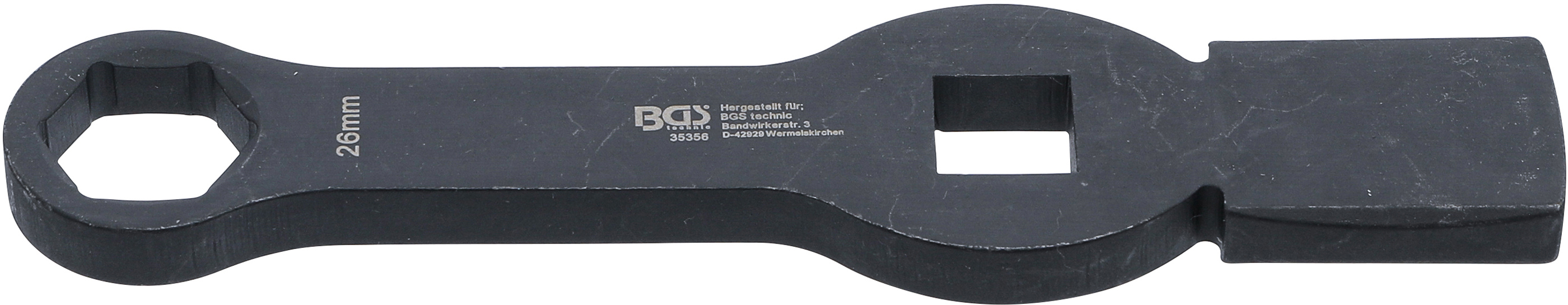 BGS Schlag-Ringschlüssel | Sechskant | mit 2 Schlagflächen | SW 26 mm