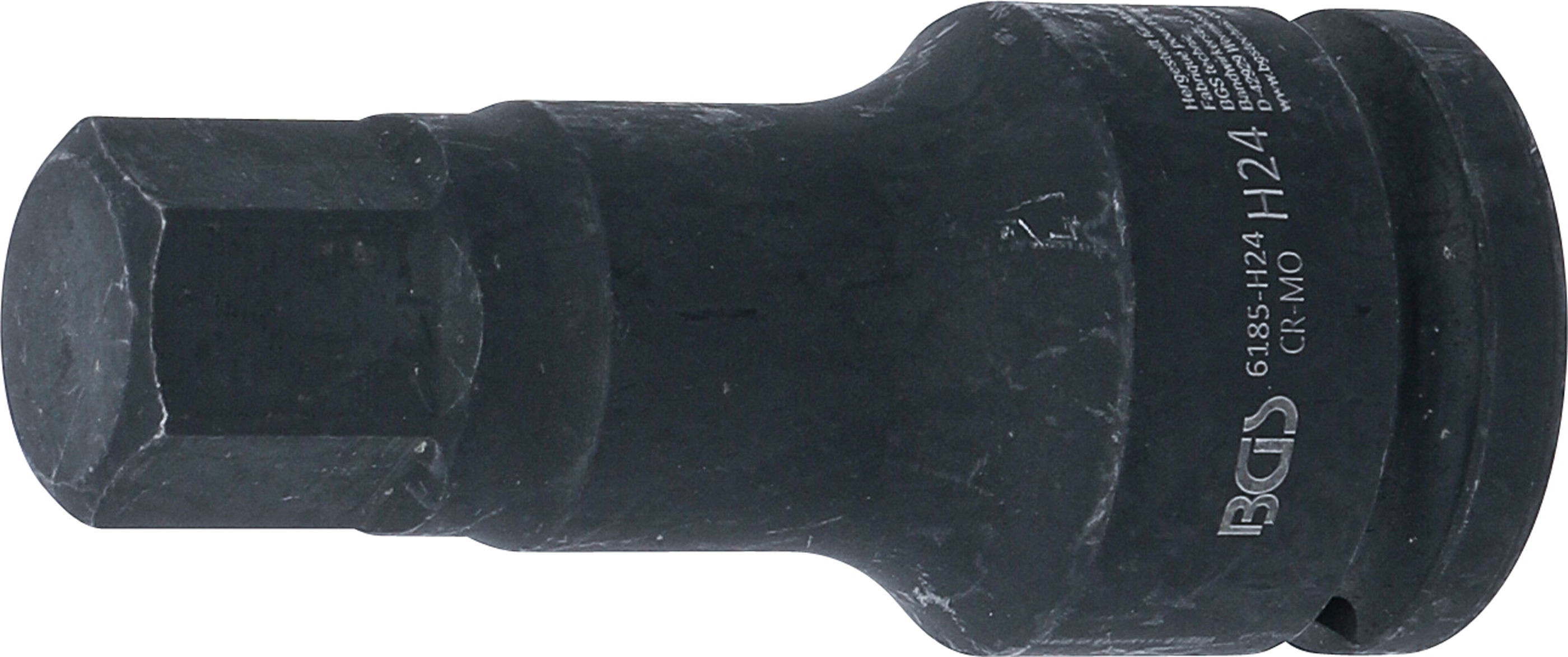 BGS Kraft-Bit-Einsatz | Länge 100 mm | Antrieb Innenvierkant 20 mm (3/4") | Innensechskant 24 mm