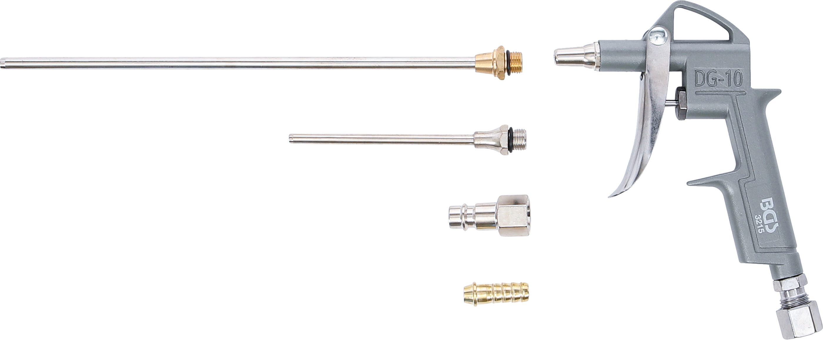 BGS Druckluft-Ausblaspistole | Alu-Druckguss | mit 3 Düsen