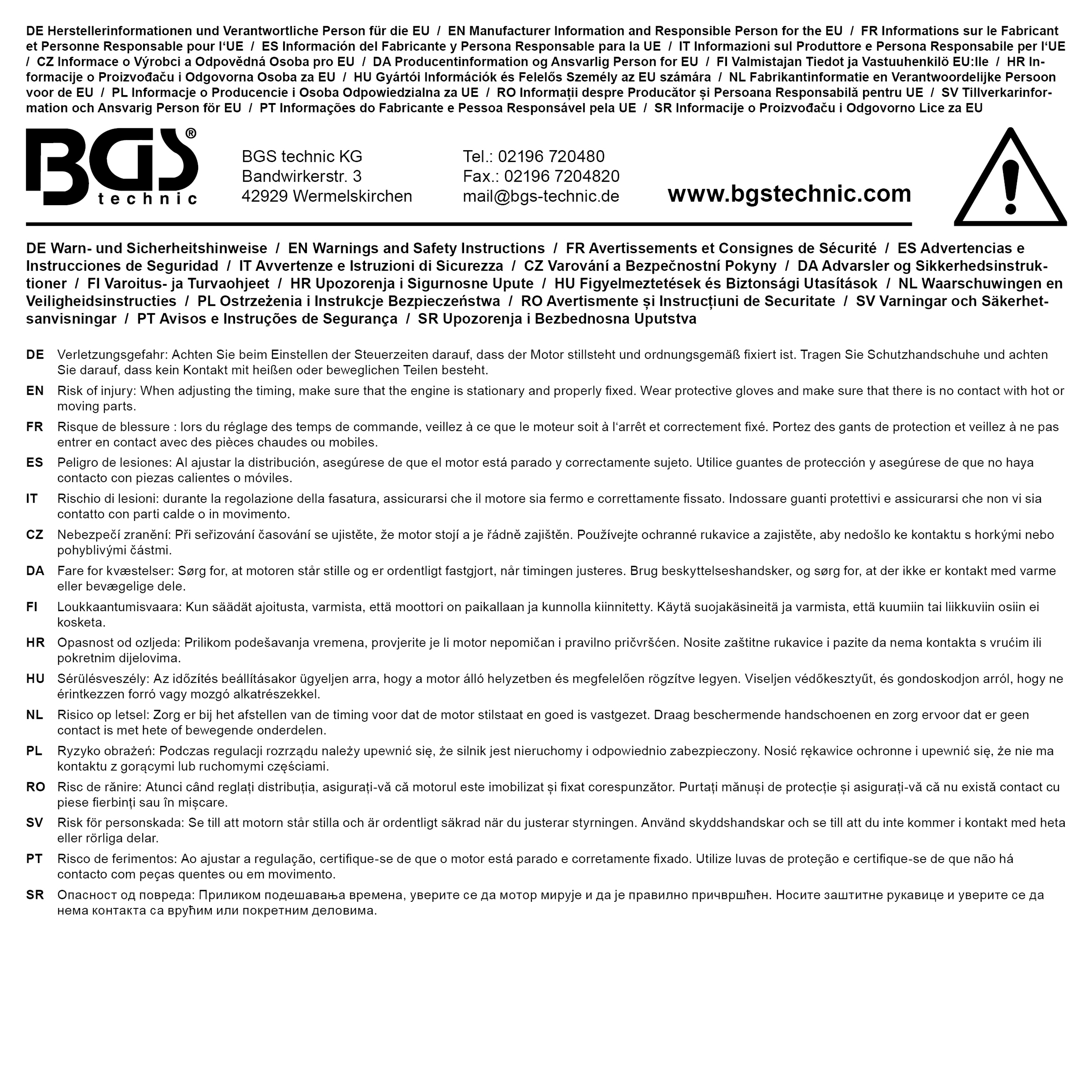BGS Schwungrad-Fixierwerkzeug | für Mercedes-Benz Motoren M133, M270, M607, M651