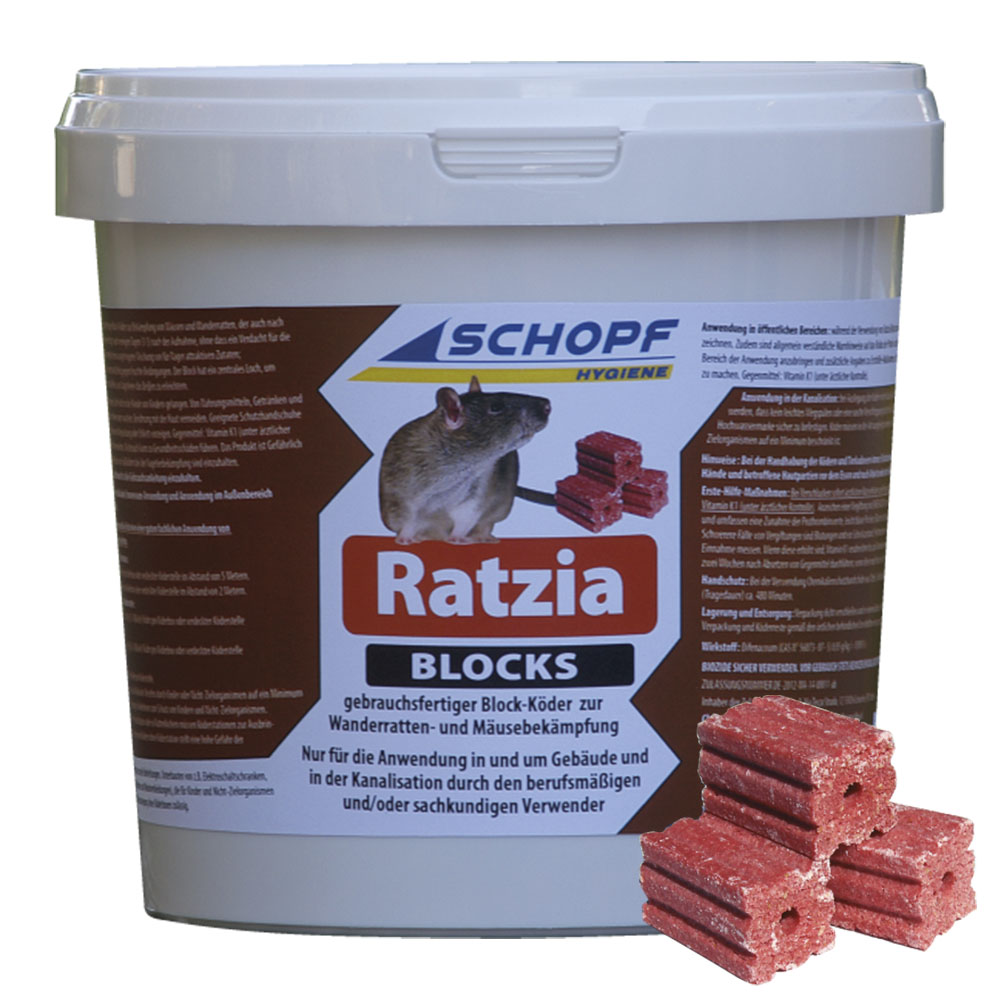 Schopf Ratzia Blocks 5.0 Mäuse Rattenköder Eimer 3 kg