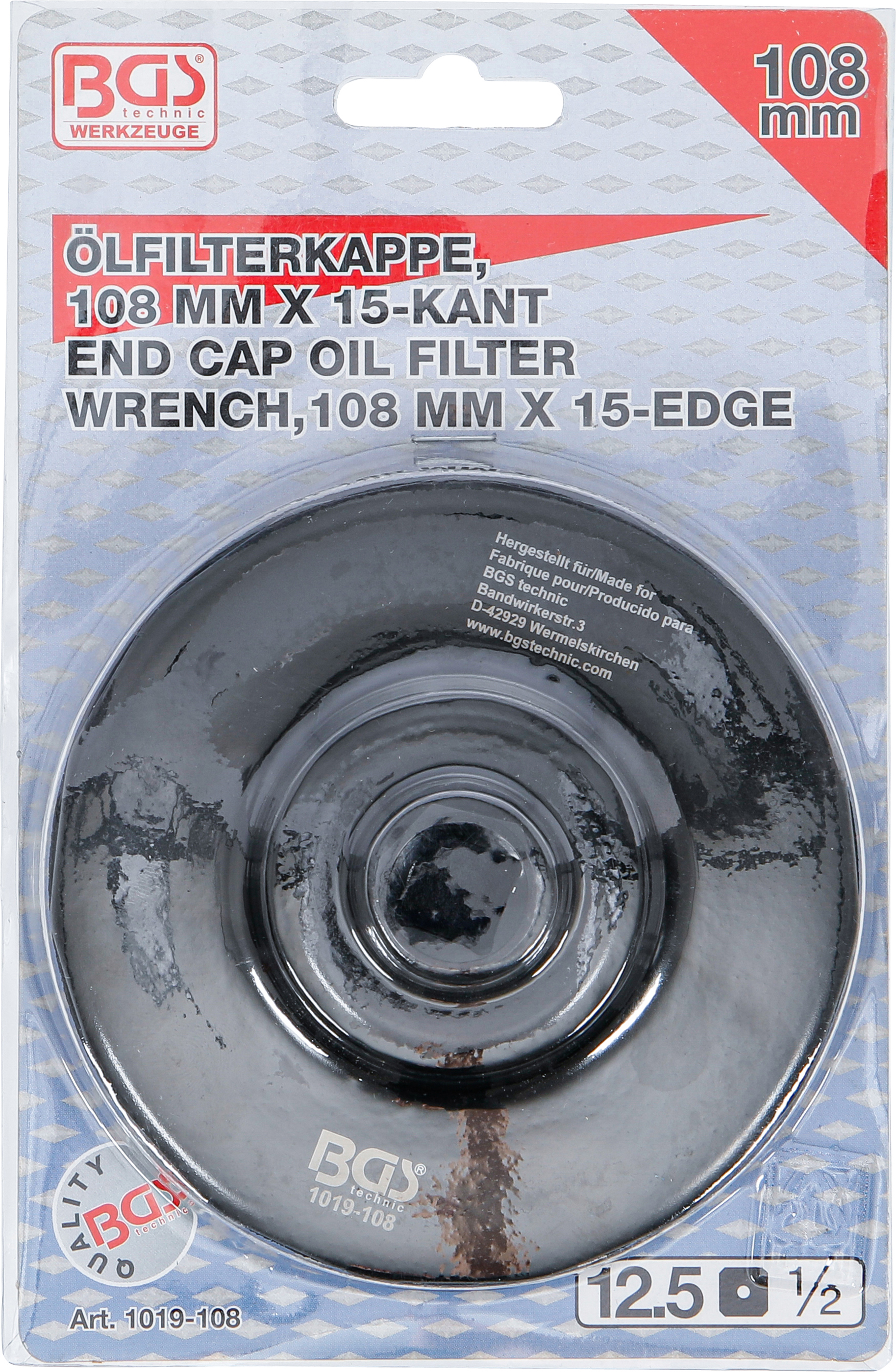 BGS Ölfilterschlüssel | 15-kant | Ø 108 mm | für Iveco, Renault, Scania, Volvo