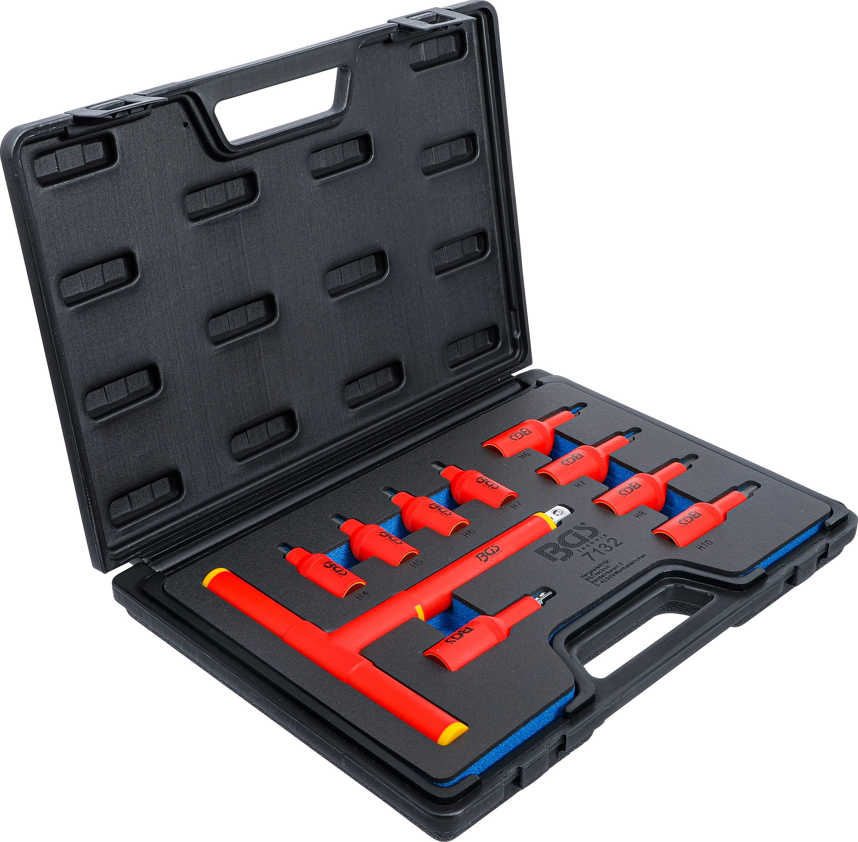 BGS VDE-Bit-Einsatz-Satz | Antrieb Innenvierkant 10 mm (3/8") / 12,5 mm (1/2") | Innensechskant 4 - 10 mm | 10-tlg.