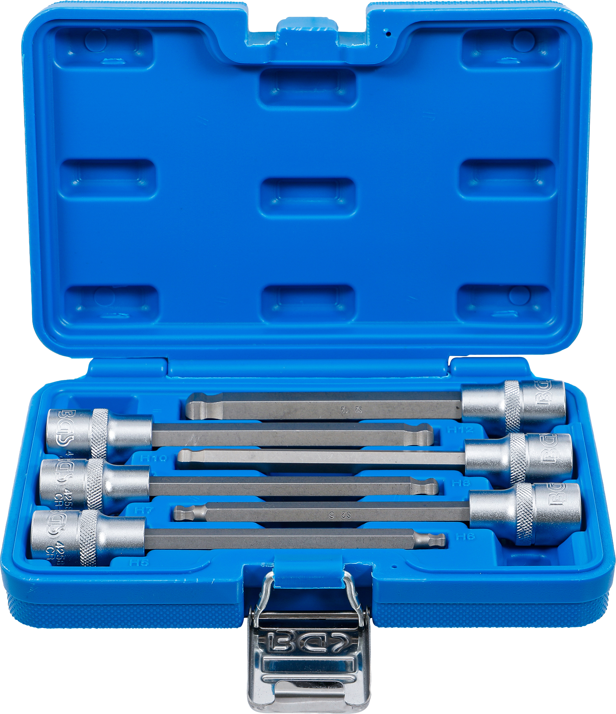 BGS Bit-Einsatz-Satz | Antrieb Innenvierkant 12,5 mm (1/2") | Innensechskant mit Kugelkopf 5 - 12 mm | 6-tlg.