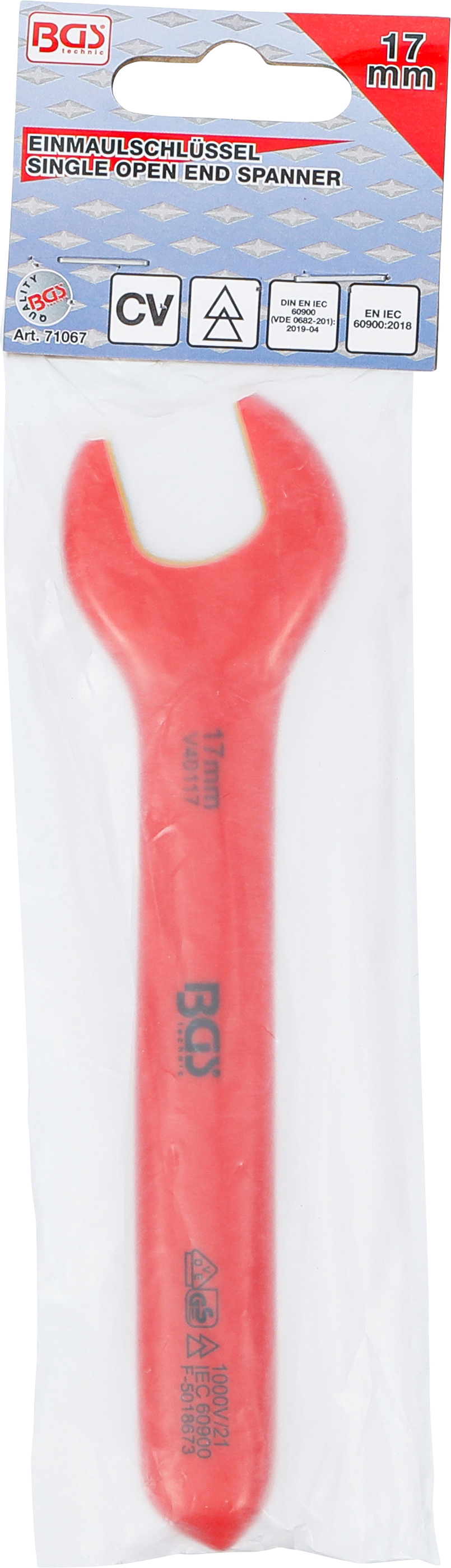 BGS VDE-Einmaulschlüssel | SW 17 mm BGS VDE-Einmaulschlüssel | SW 17 mm