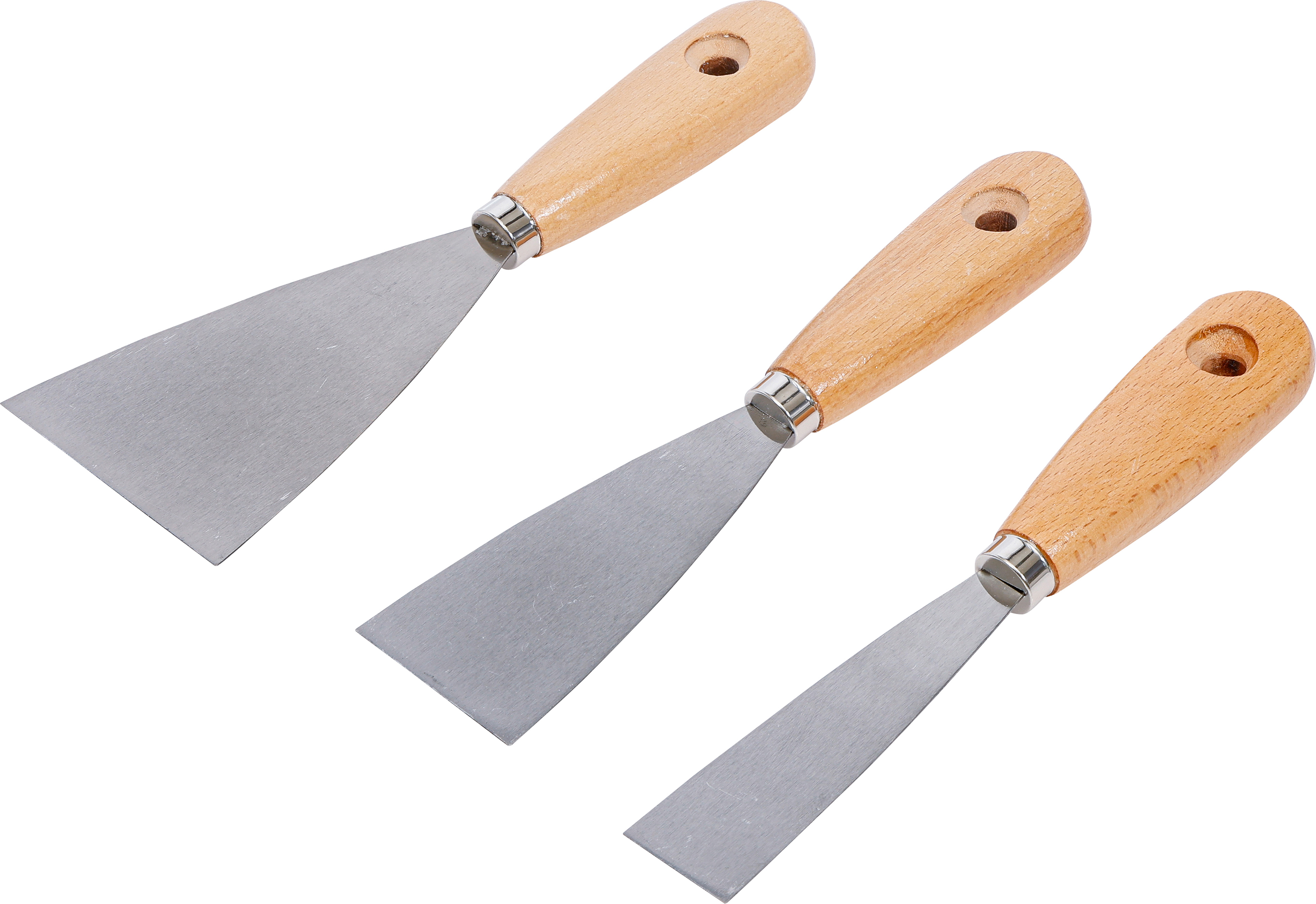 BGS Spachtel-Satz | Holzgriff | 30 / 50 / 80 mm | 3-tlg.