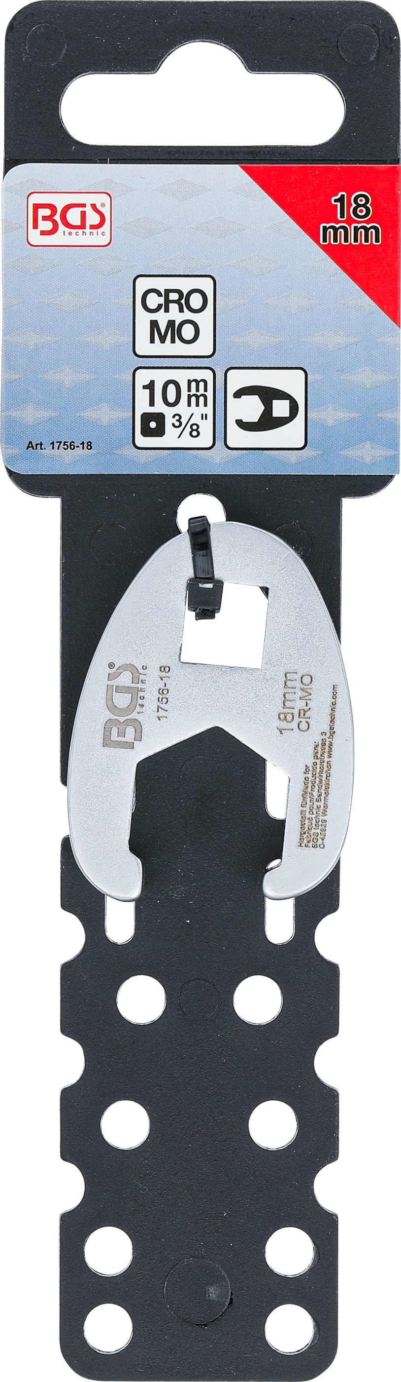 BGS Hahnenfußschlüssel | Antrieb Innenvierkant 10 mm (3/8") | SW 18 mm