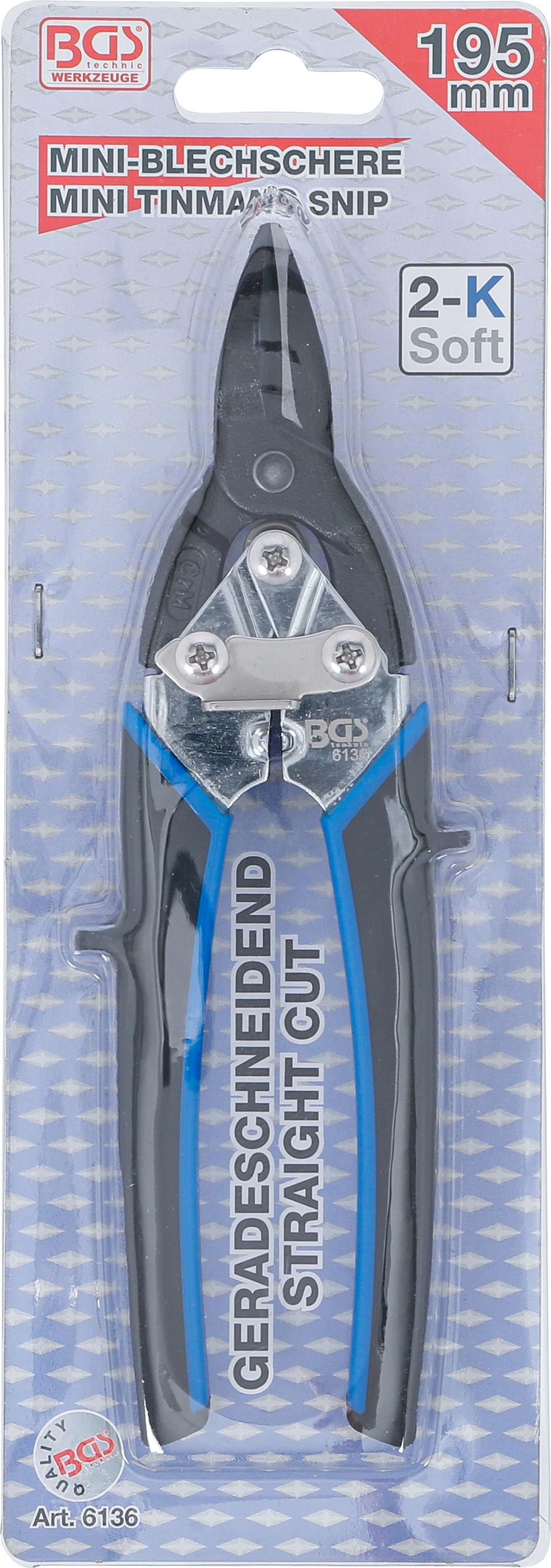 BGS Mini-Karosserie-Blechschere | geradeschneidend | 195 mm