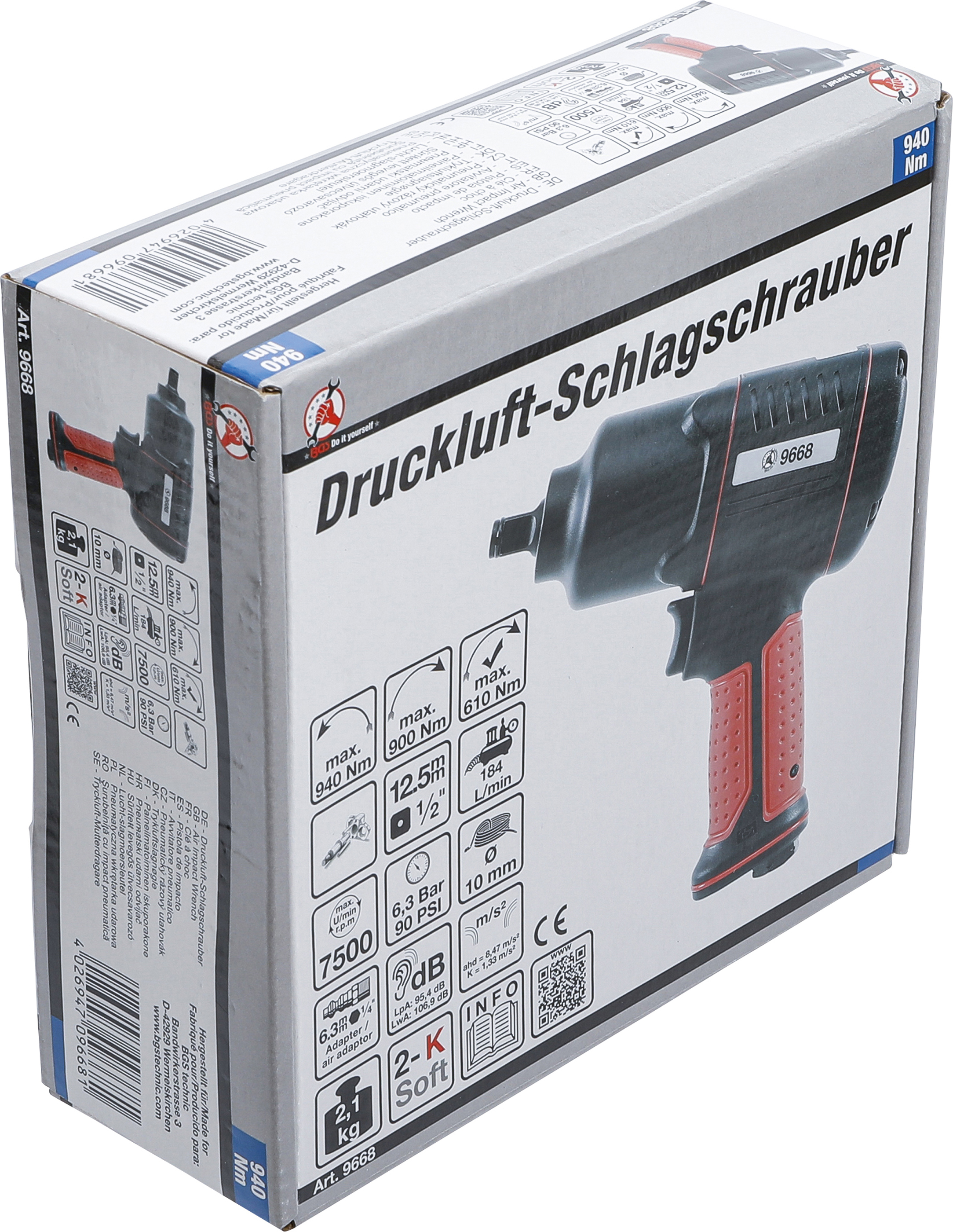 BGS Druckluft-Schlagschrauber | 12,5 mm (1/2") | 940 Nm