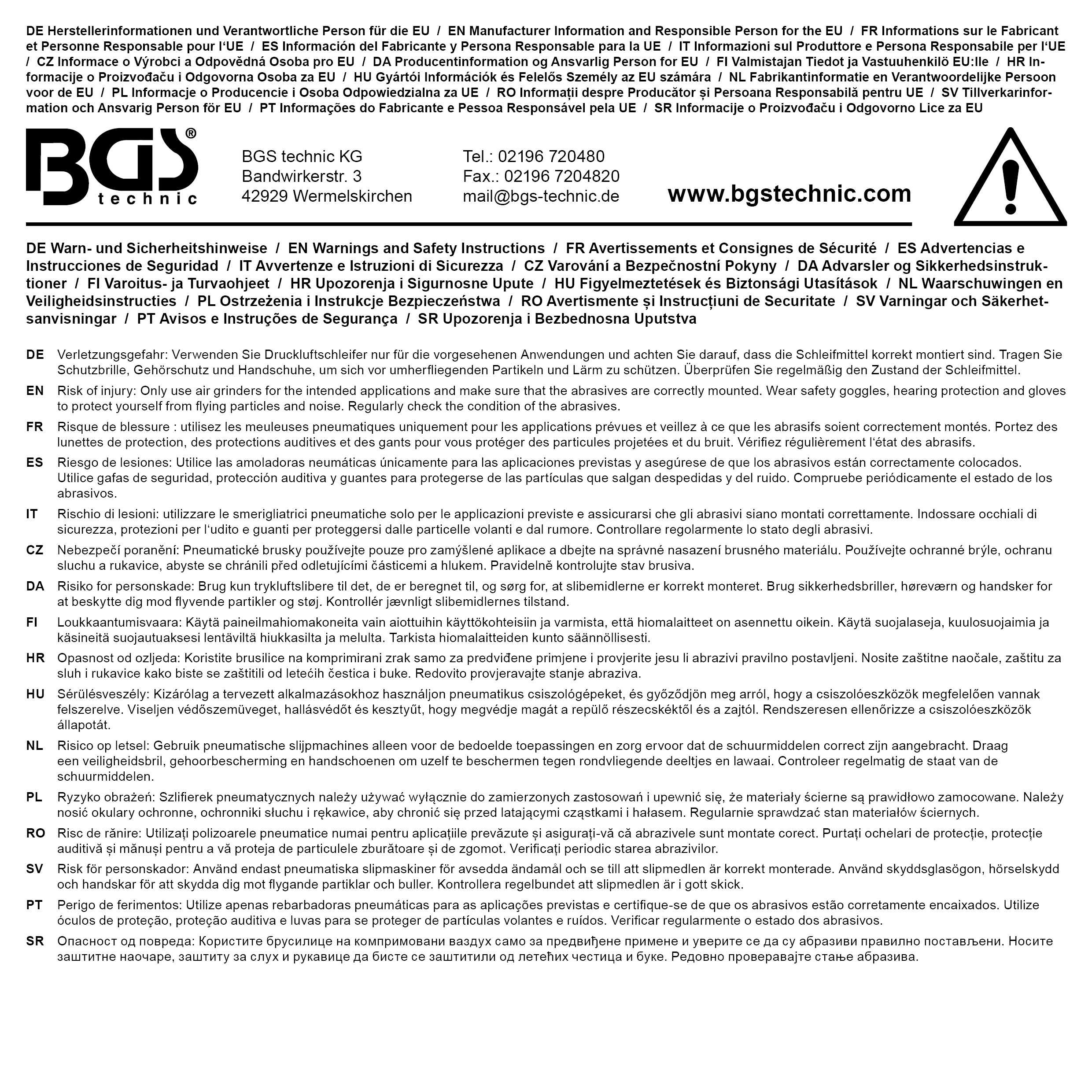 BGS Druckluft-Exzenterschleifer