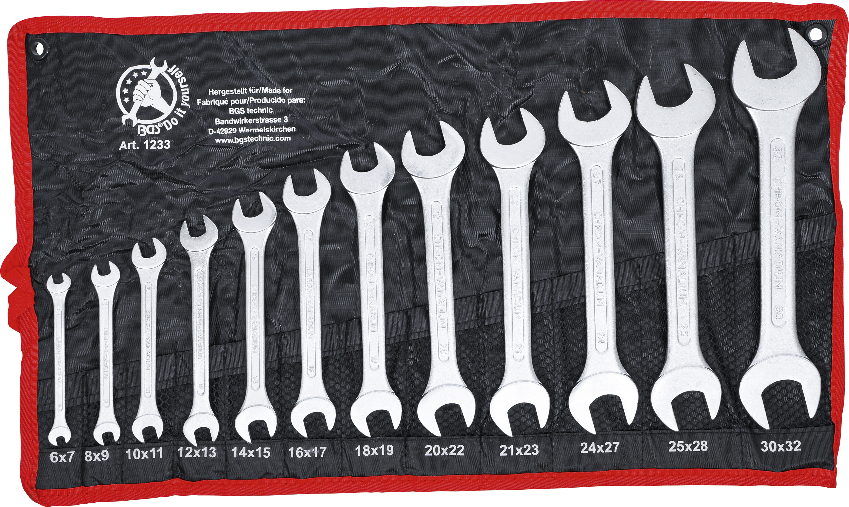 BGS Doppel-Maulschlüssel-Satz | SW 6 x 7 - 30 x 32 mm | 12-tlg.