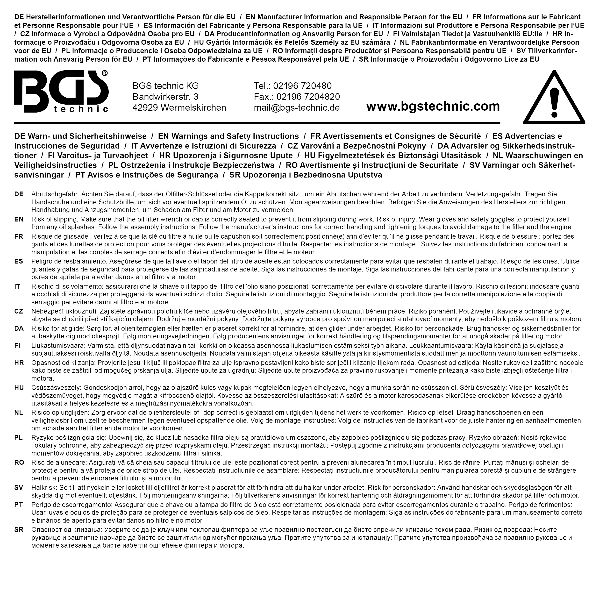 BGS Ölfilterschlüssel | Sechskant | Ø 66 mm | für Fiat, Renault BGS Ölfilterschlüssel | Sechskant | Ø 66 mm | für Fiat, Renault