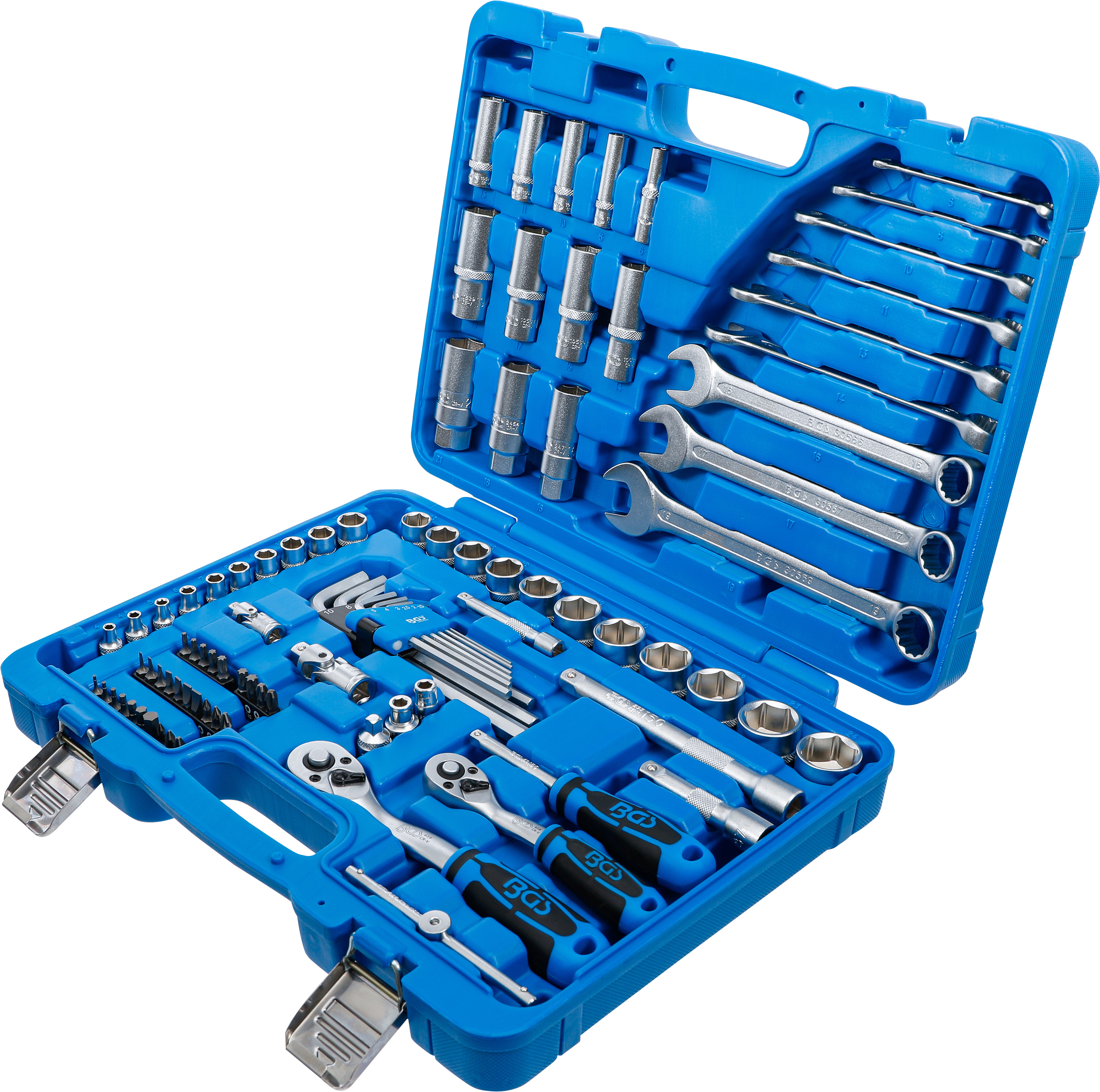 BGS Steckschlüssel-Satz Sechskant | Antrieb 6,3 mm (1/4") / 10 mm (3/8") | 92-tlg.