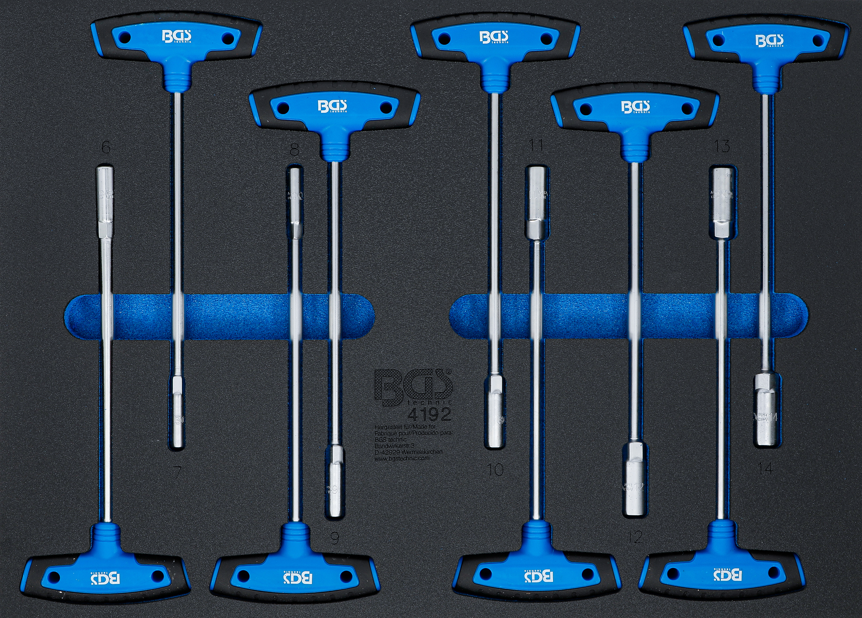 BGS Werkstattwageneinlage 3/3: T-Griff-Steckschlüssel-Satz | 9-tlg.