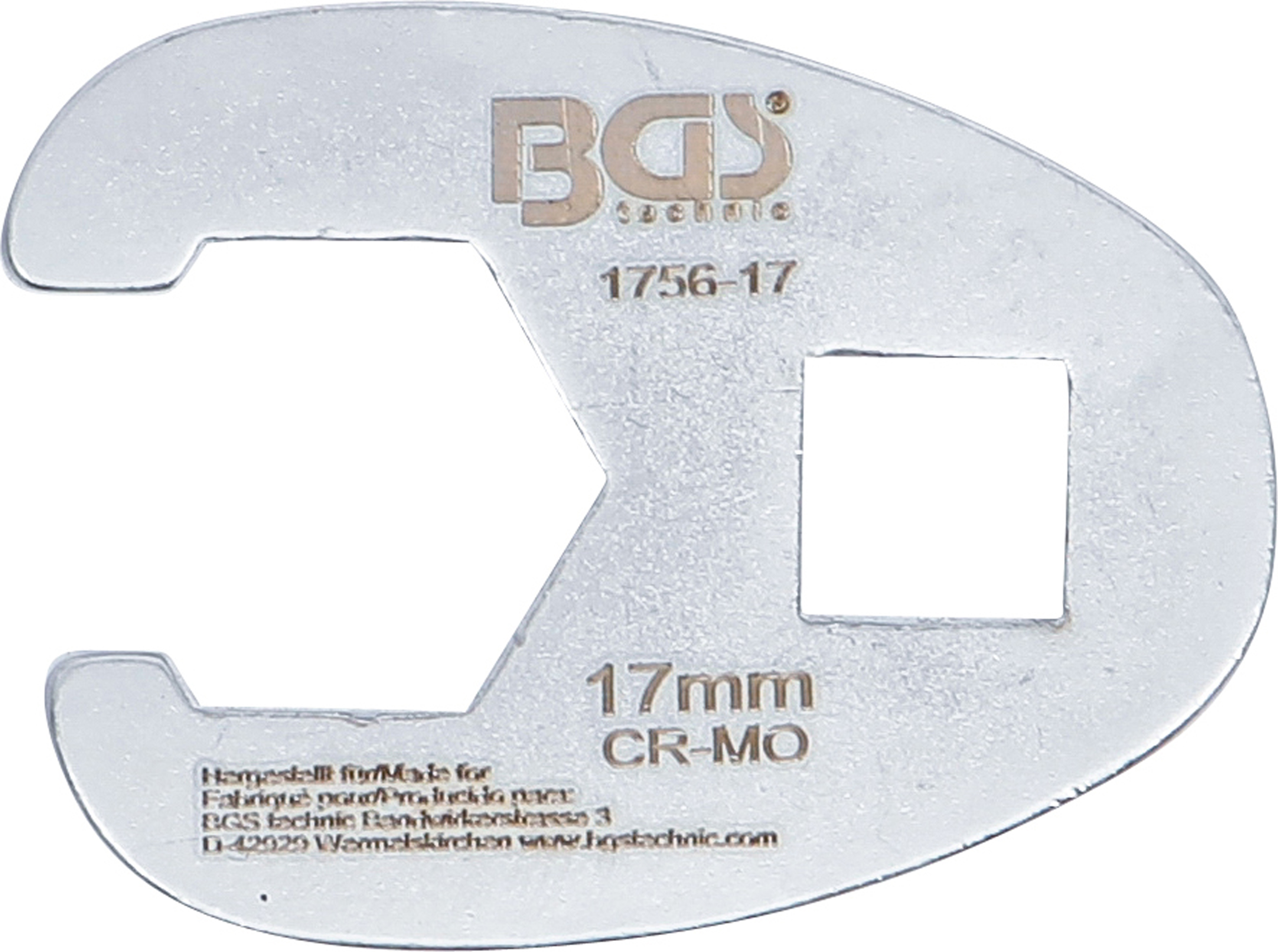 BGS Hahnenfußschlüssel | Antrieb Innenvierkant 10 mm (3/8") | SW 17 mm