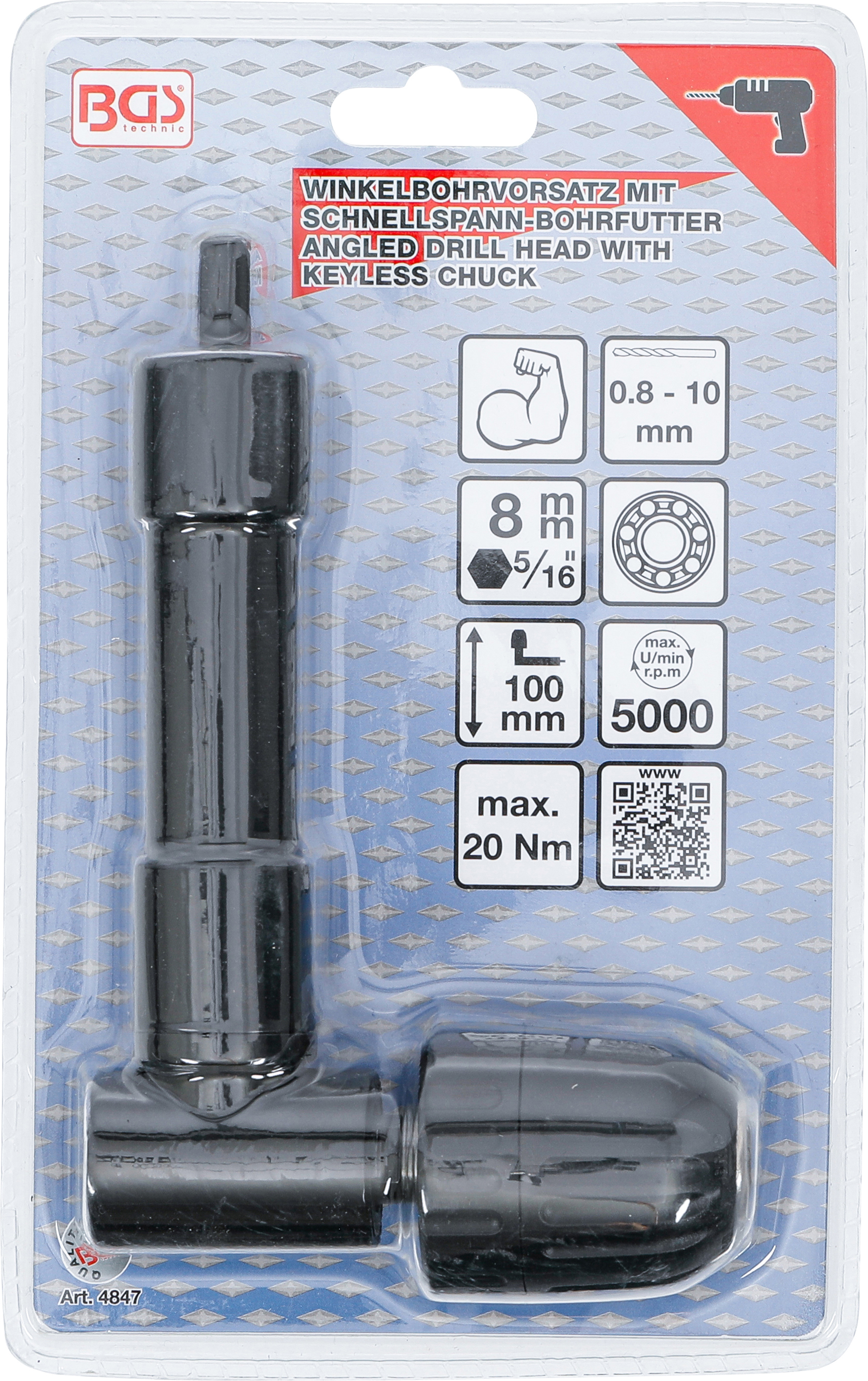 BGS Winkelbohrvorsatz mit Schnellspann-Bohrfutter