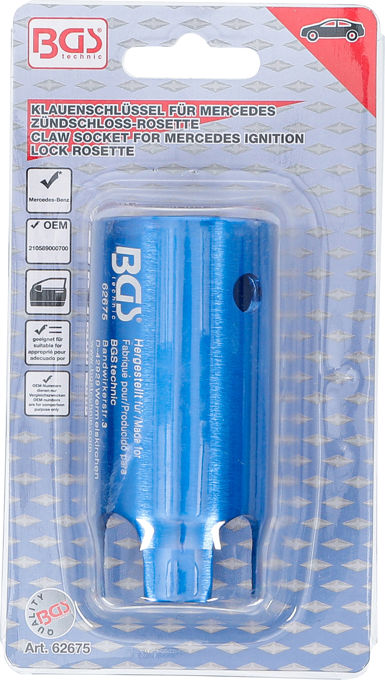 BGS Klauenschlüssel für Mercedes Zündschloss-Rosette