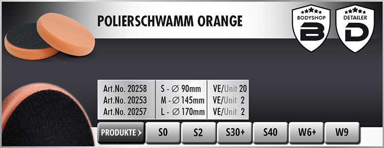 Scholl Concepts Polierschwamm Orange 145mm 2er Pack