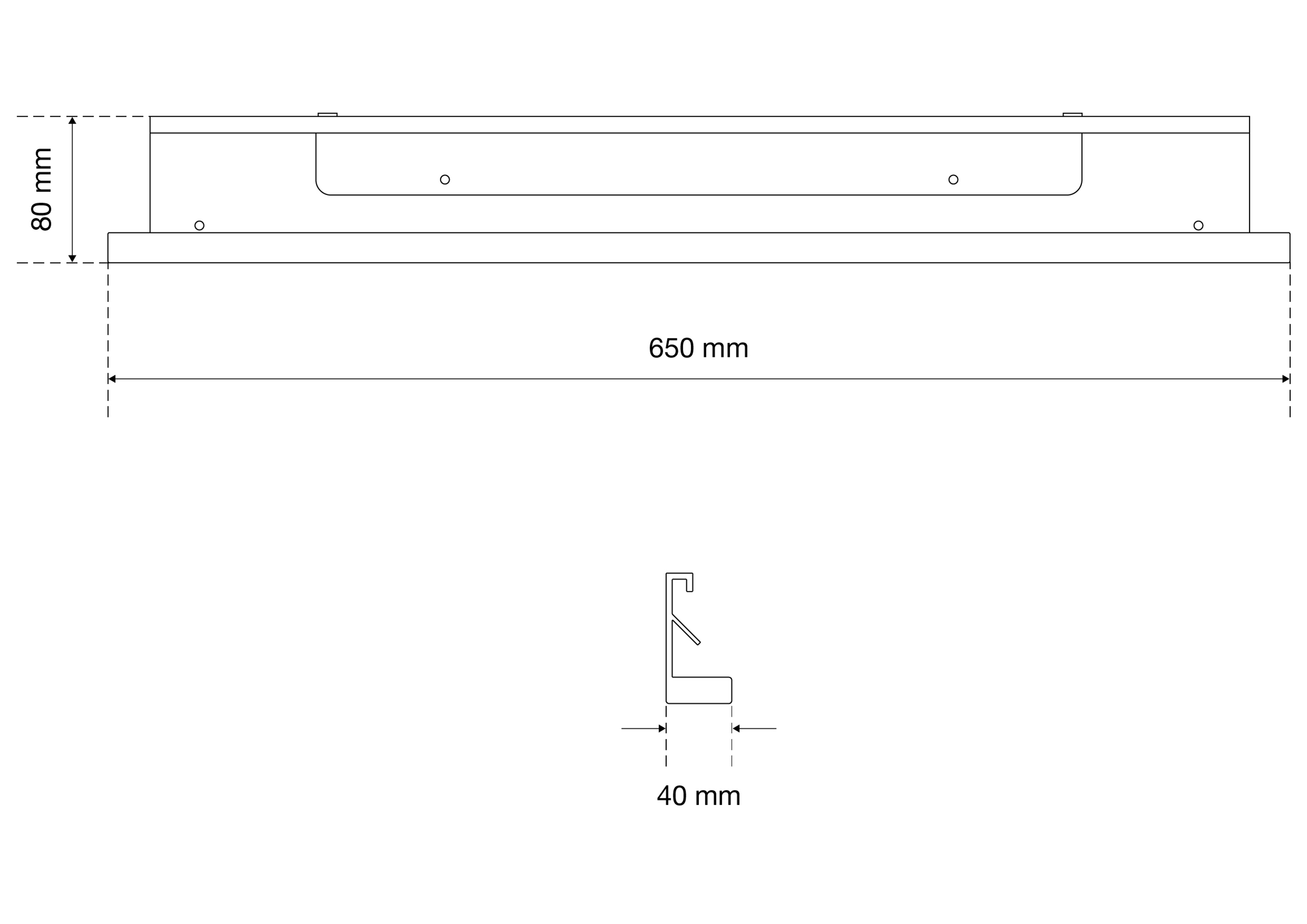 BGS Beleuchtungsabdeckung | für LED-Elemente | 650 mm