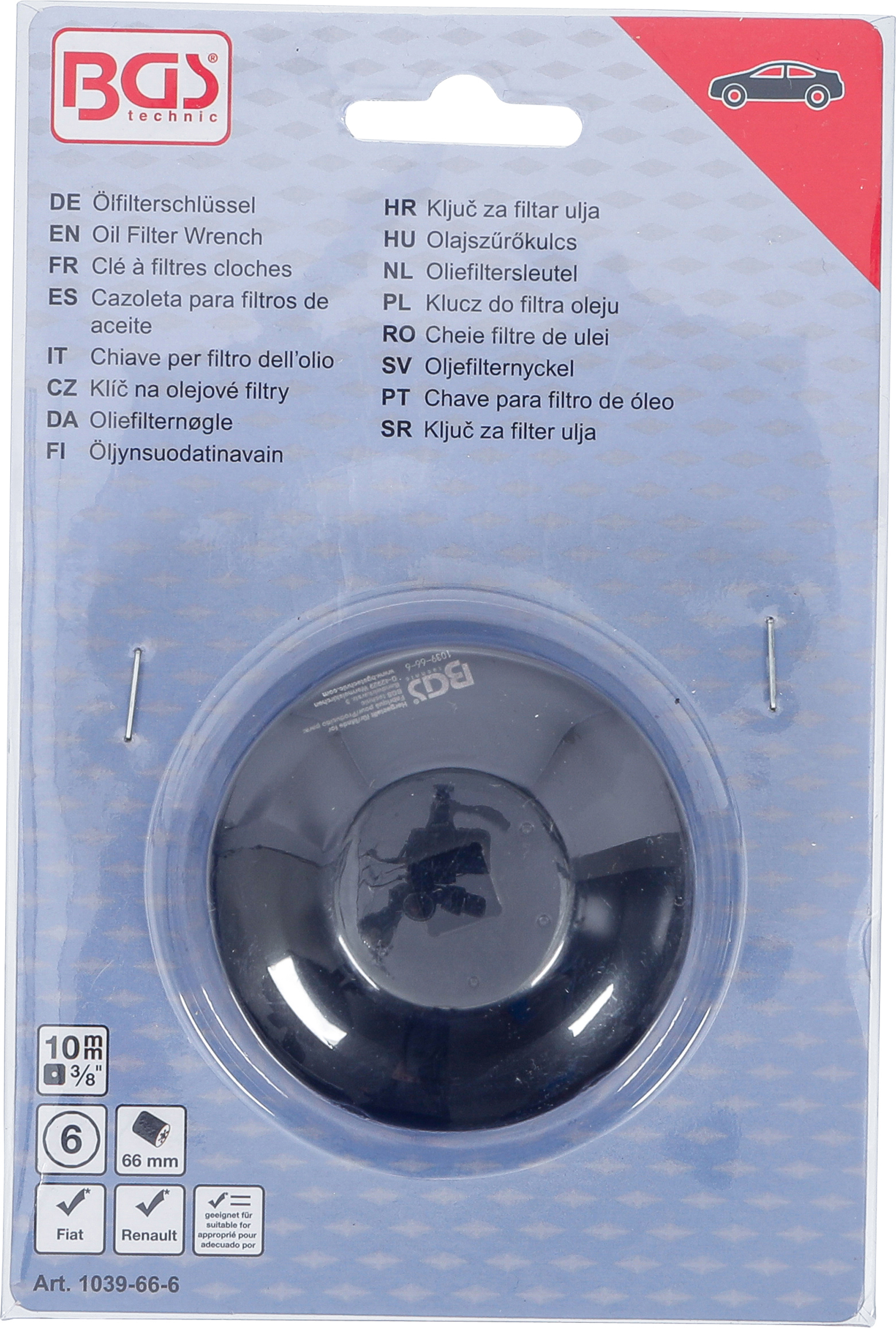BGS Ölfilterschlüssel | Sechskant | Ø 66 mm | für Fiat, Renault BGS Ölfilterschlüssel | Sechskant | Ø 66 mm | für Fiat, Renault