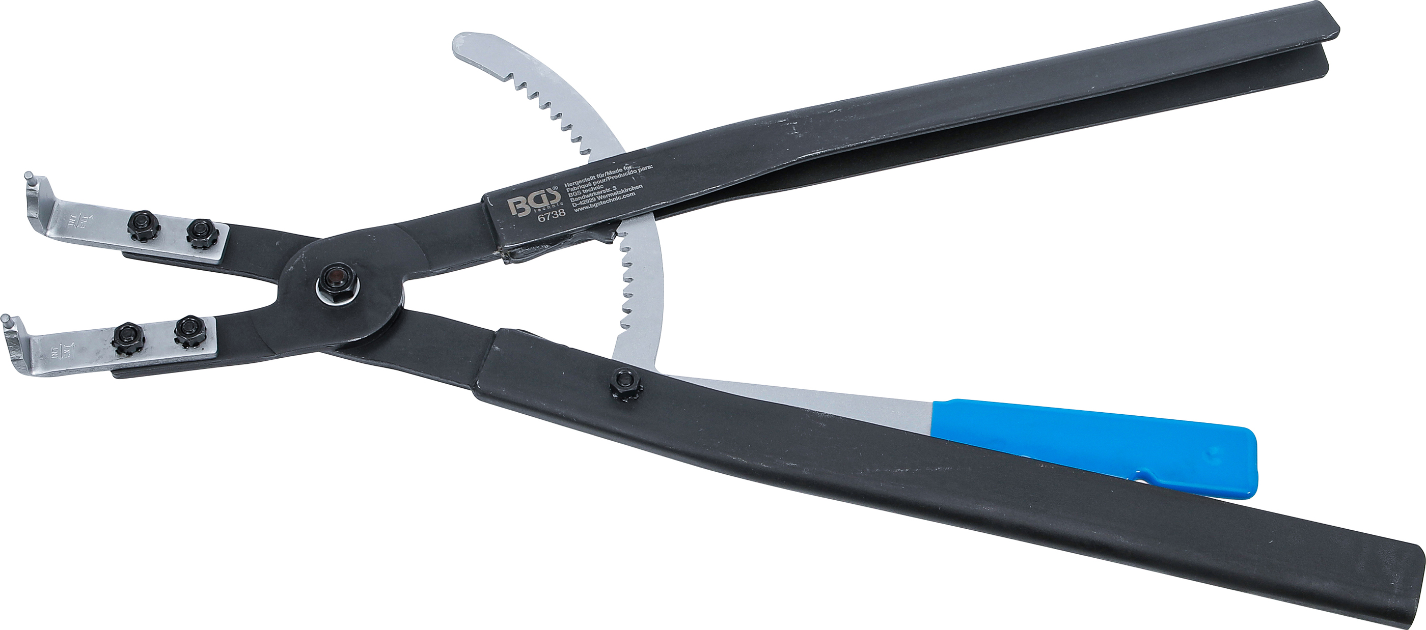 BGS Sprengringzange | abgewinkelt | für Innensprengringe | 500 mm