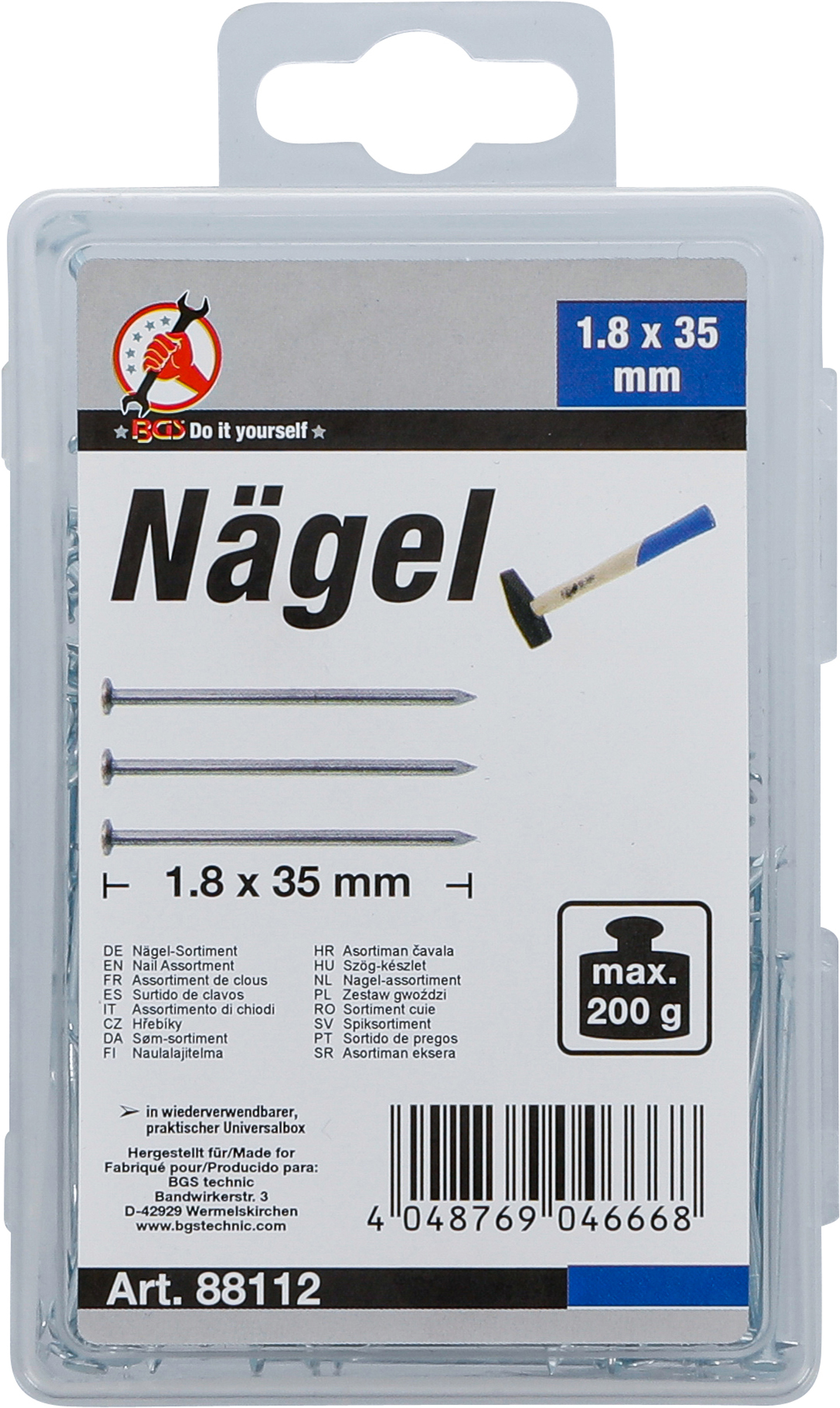 BGS Nägel-Sortiment | 200 g | 1,8 x 35 mm