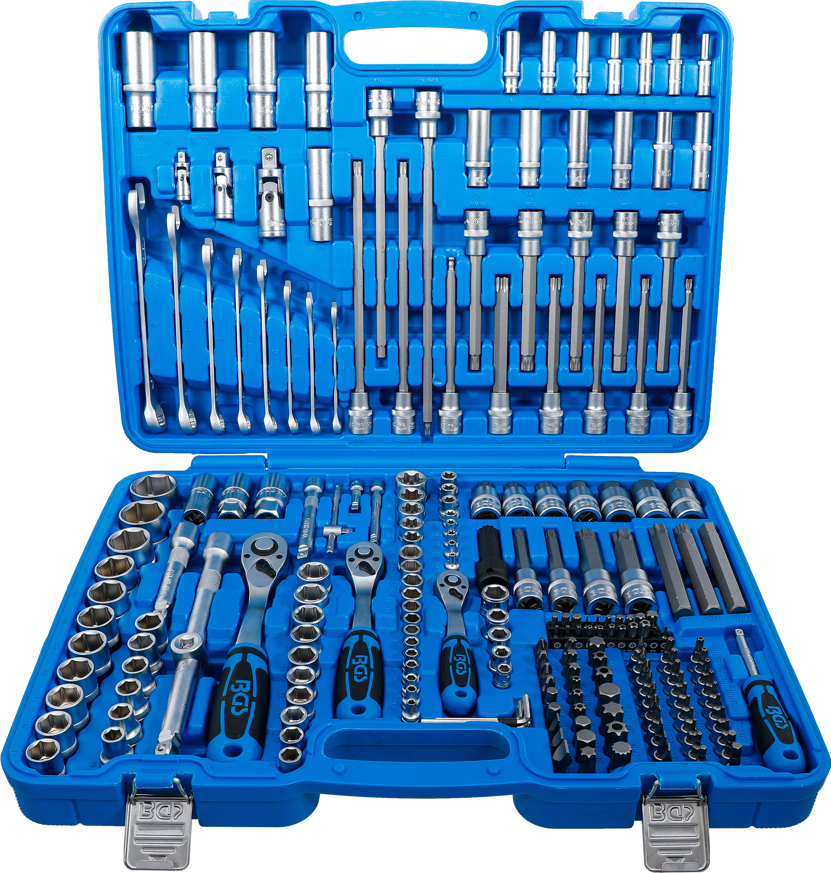 BGS Steckschlüssel-Satz Sechskant | Antrieb 6,3 mm (1/4") / 10 mm (3/8") / 12,5 mm (1/2") | 214-tlg.