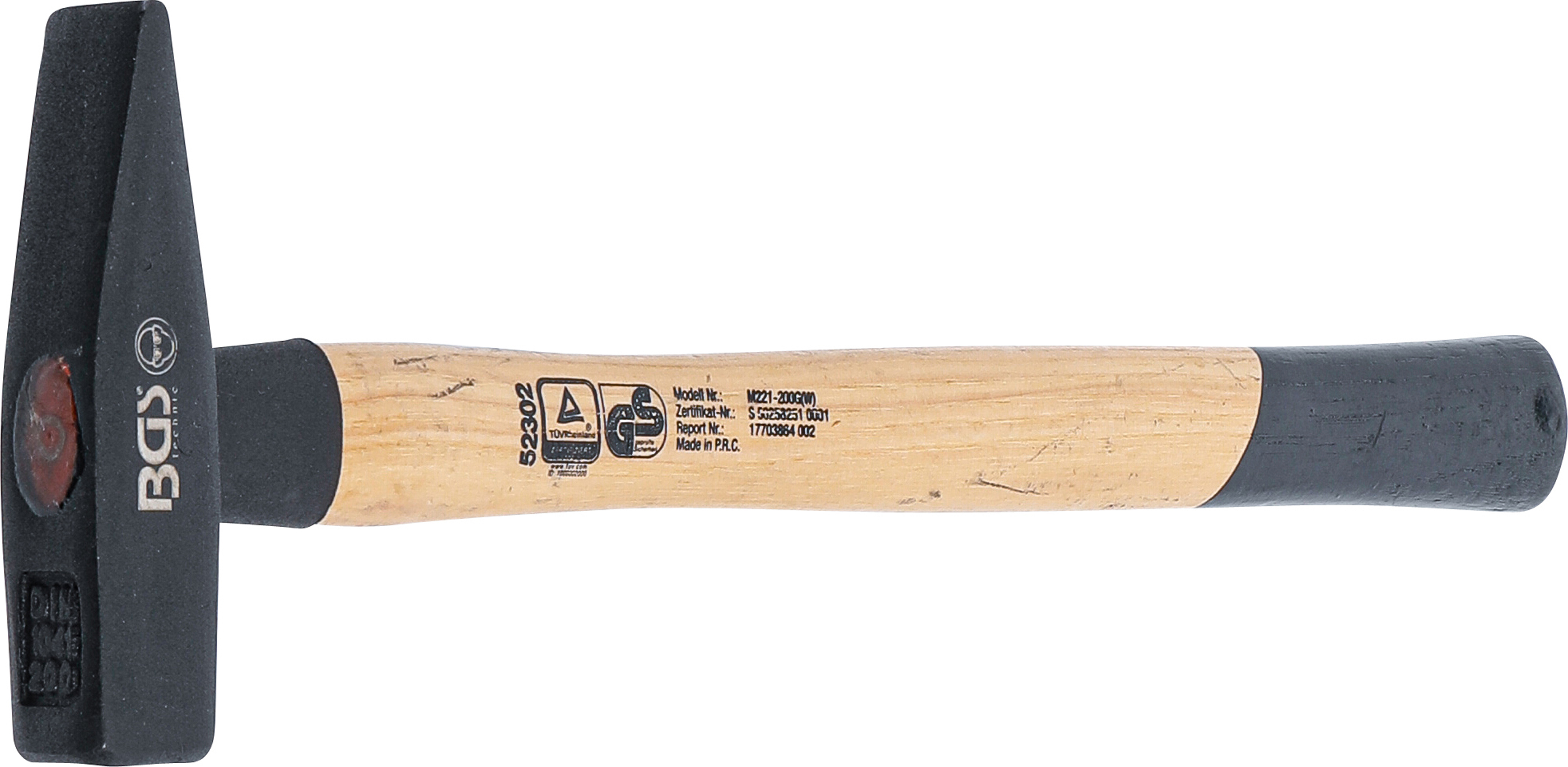 BGS Schlosserhammer | Hickory-Stiel | DIN 1041 | 200 g