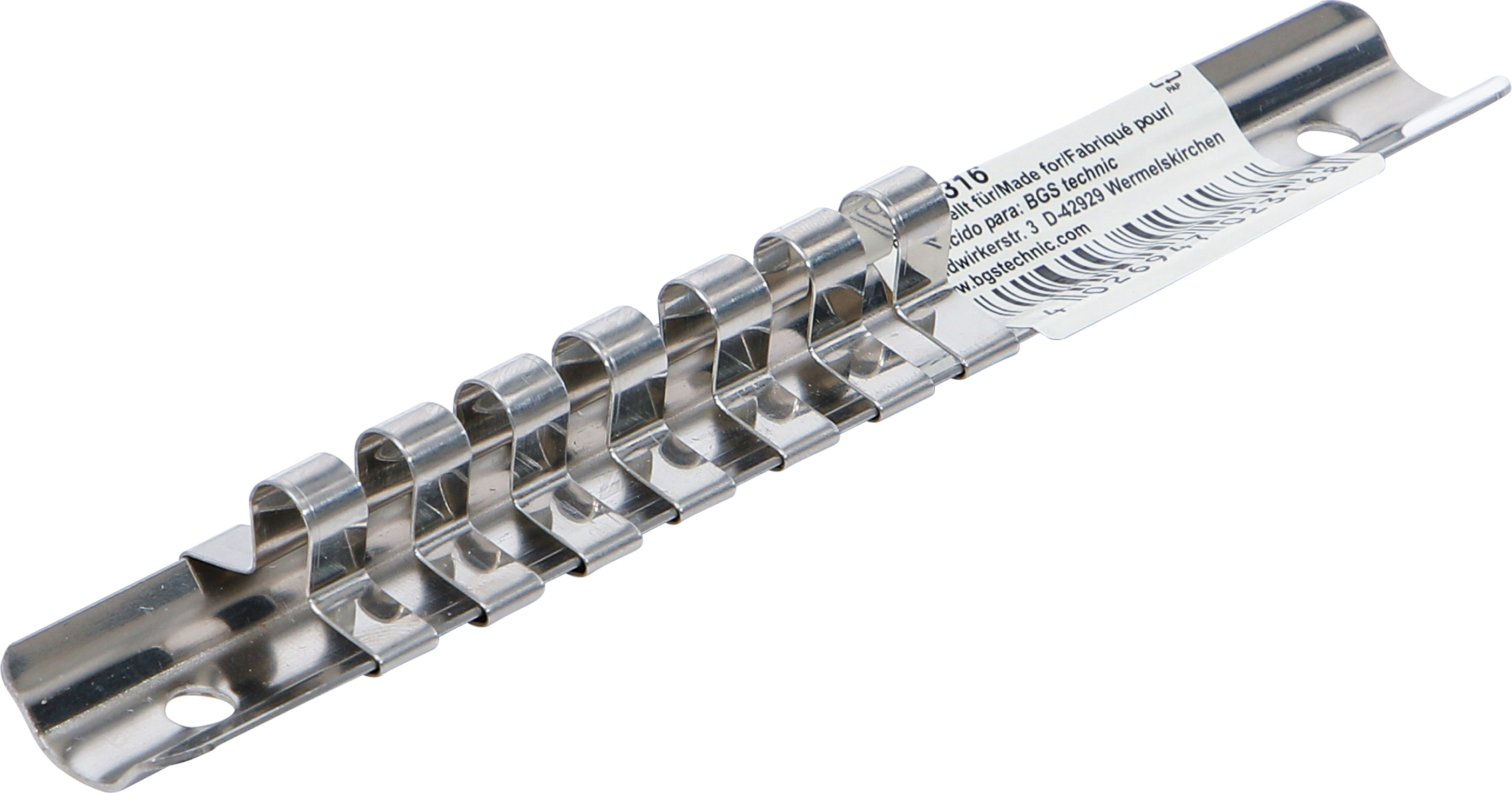 BGS Aufsteckschiene mit 7 Clips | 6,3 mm (1/4")