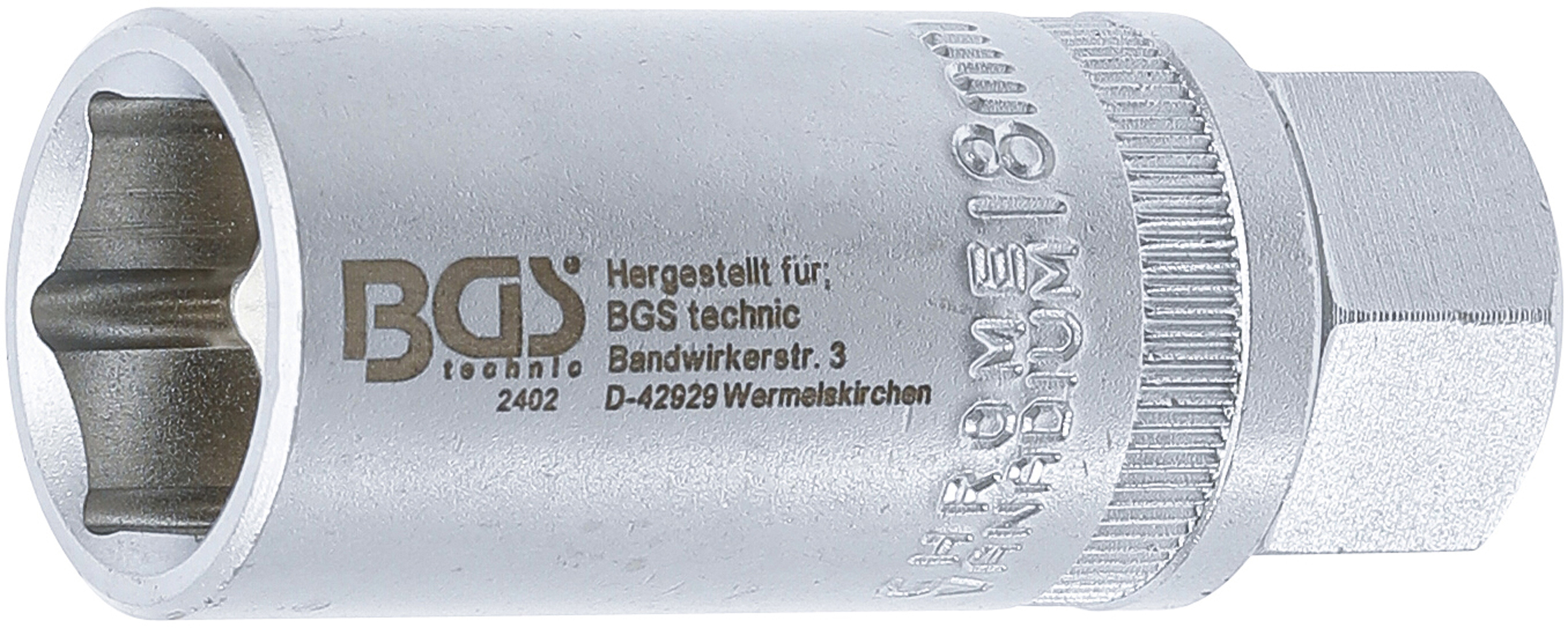 BGS Zündkerzen-Einsatz Sechskant | Antrieb Innenvierkant 12,5 mm (1/2") | SW 18 mm