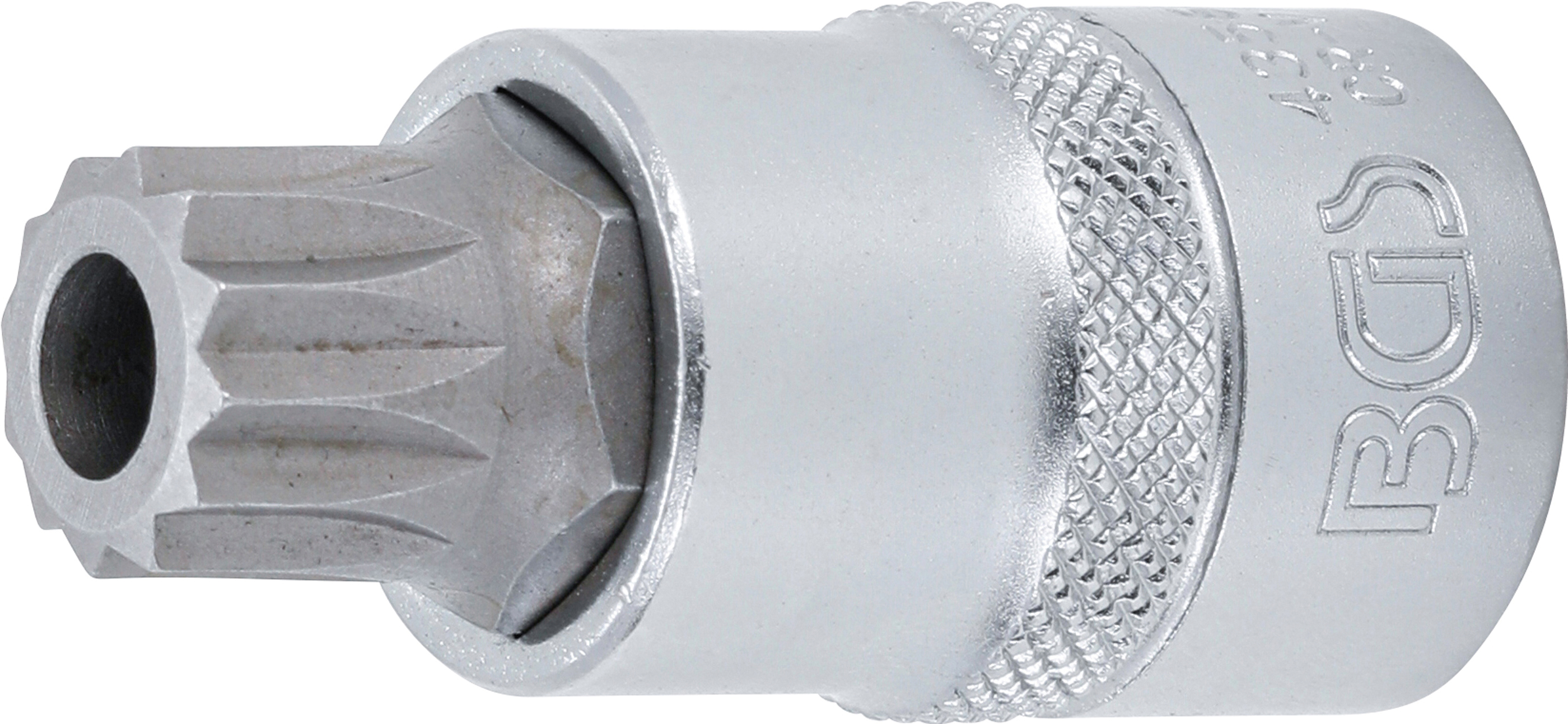BGS Bit-Einsatz | Antrieb Innenvierkant 12,5 mm (1/2") | Innenvielzahn (für XZN) mit Bohrung M16