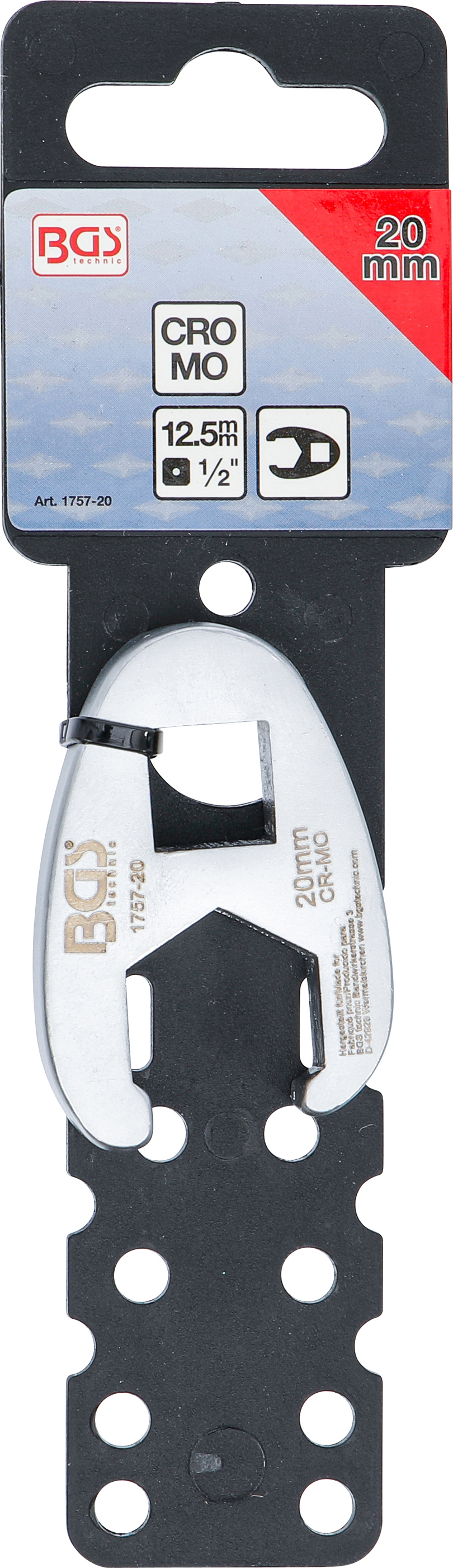 BGS Hahnenfußschlüssel | Antrieb Innenvierkant 12,5 mm (1/2") | SW 20 mm