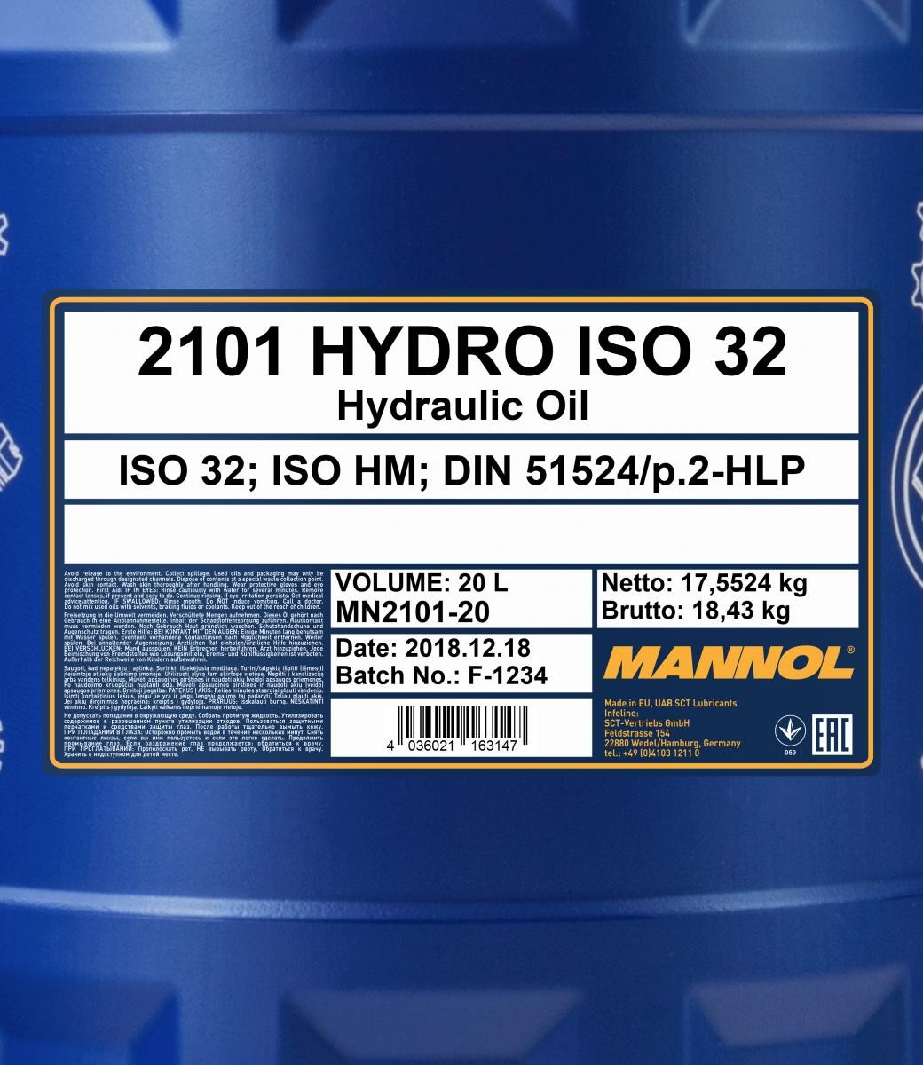 Mannol 2101 Hydro ISO 32 Hydrauliköl 20 Liter