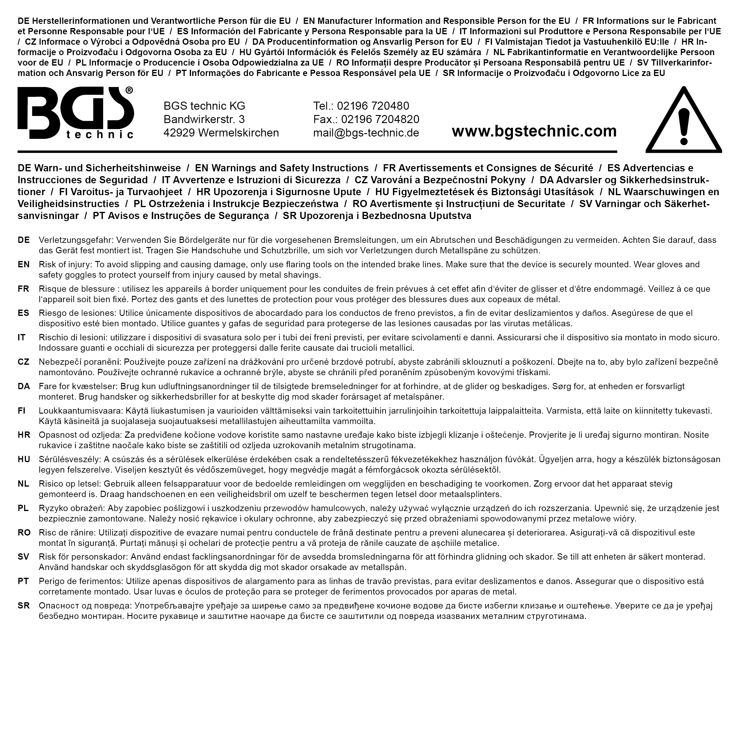 BGS Druckstück für Bördelgerät | 6 mm