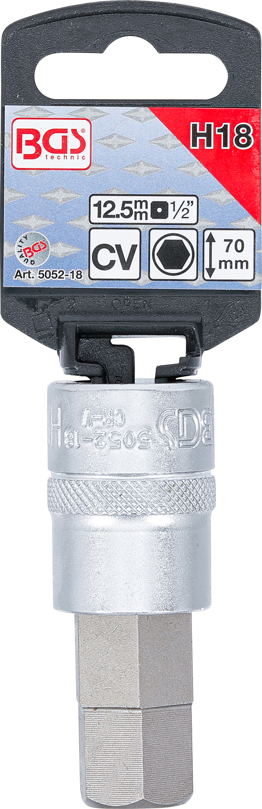 BGS Bit-Einsatz | Antrieb Innenvierkant 12,5 mm (1/2") | Innensechskant 18 mm