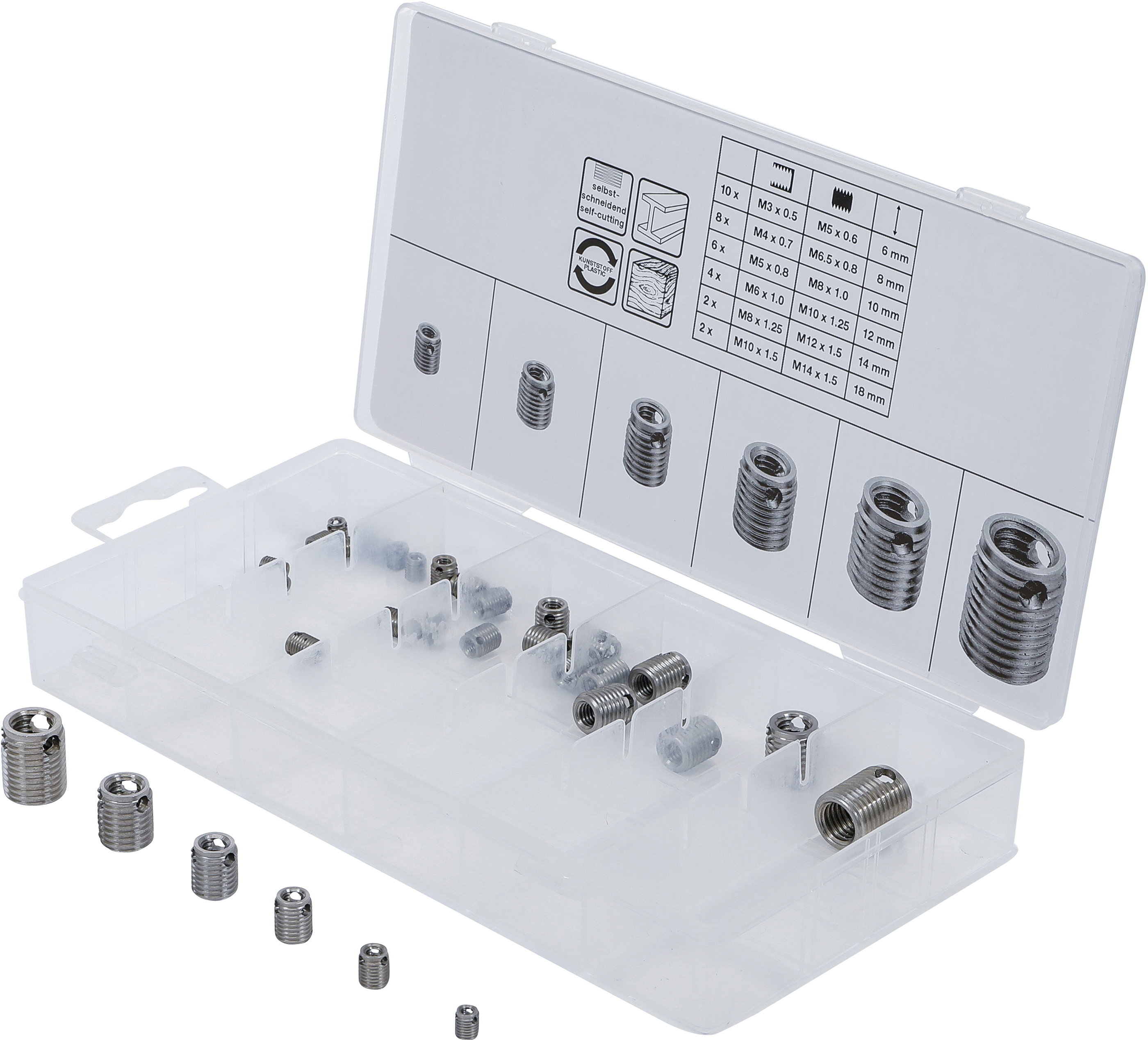 BGS Gewindeeinsätze-Sortiment | selbstschneidend | 32-tlg.