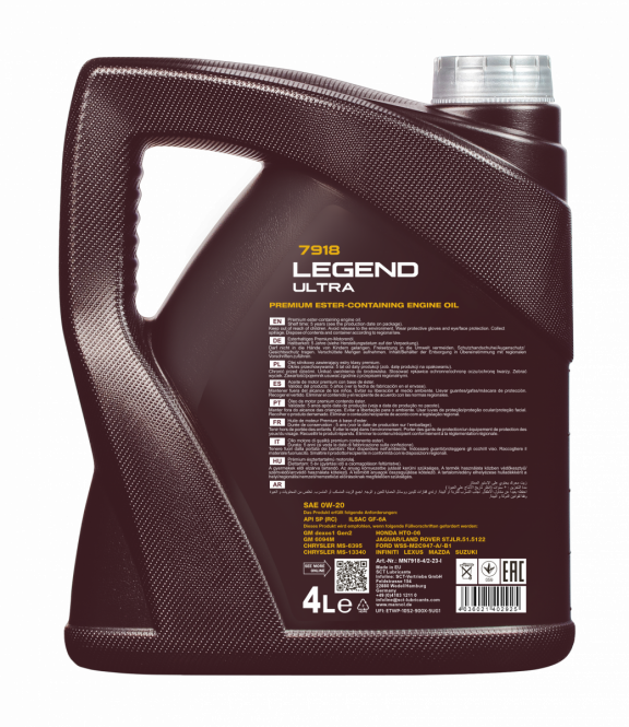 0W-20 Mannol 7918 Legend Ultra Motoröl 4 Liter