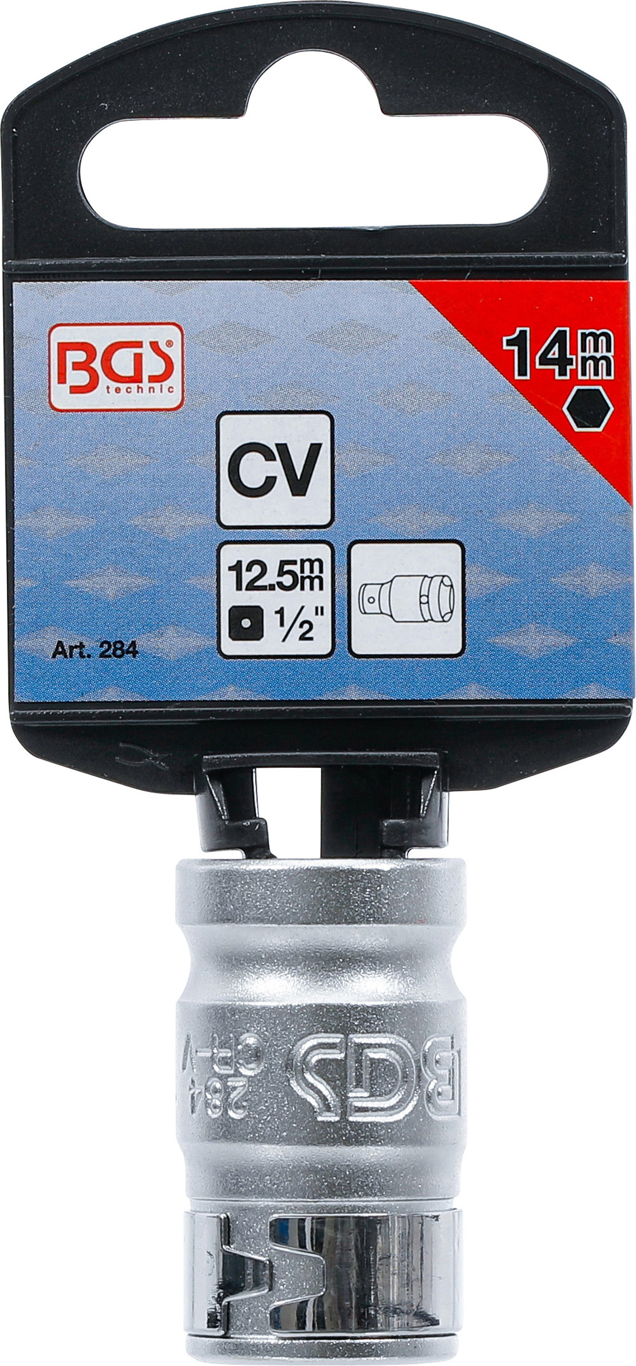 BGS Bit-Adapter mit Haltekugel | Innenvierkant 12,5 mm (1/2") | Innensechskant 14 mm