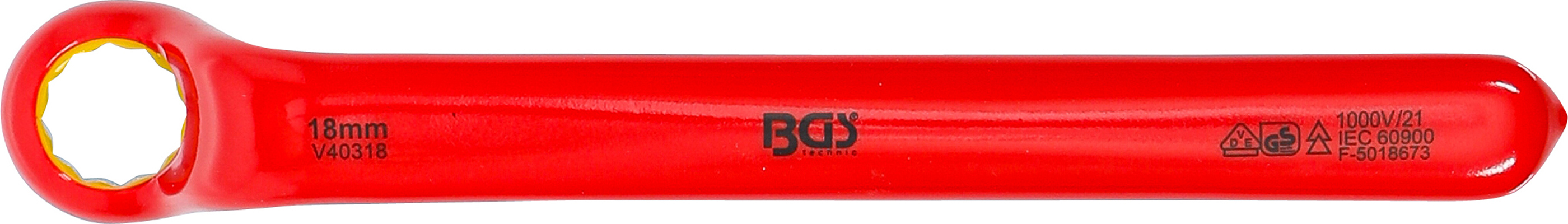BGS VDE-Einringschlüssel | tief gekröpft | SW 18 mm BGS VDE-Einringschlüssel | tief gekröpft | SW 18 mm