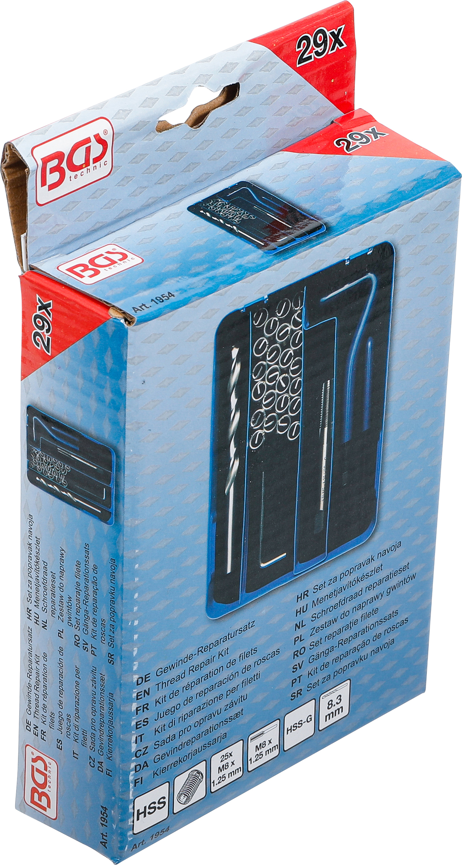 BGS Gewinde-Reparatursatz | M8 x 1,25 | 29-tlg. BGS Gewinde-Reparatursatz | M8 x 1,25 | 29-tlg.