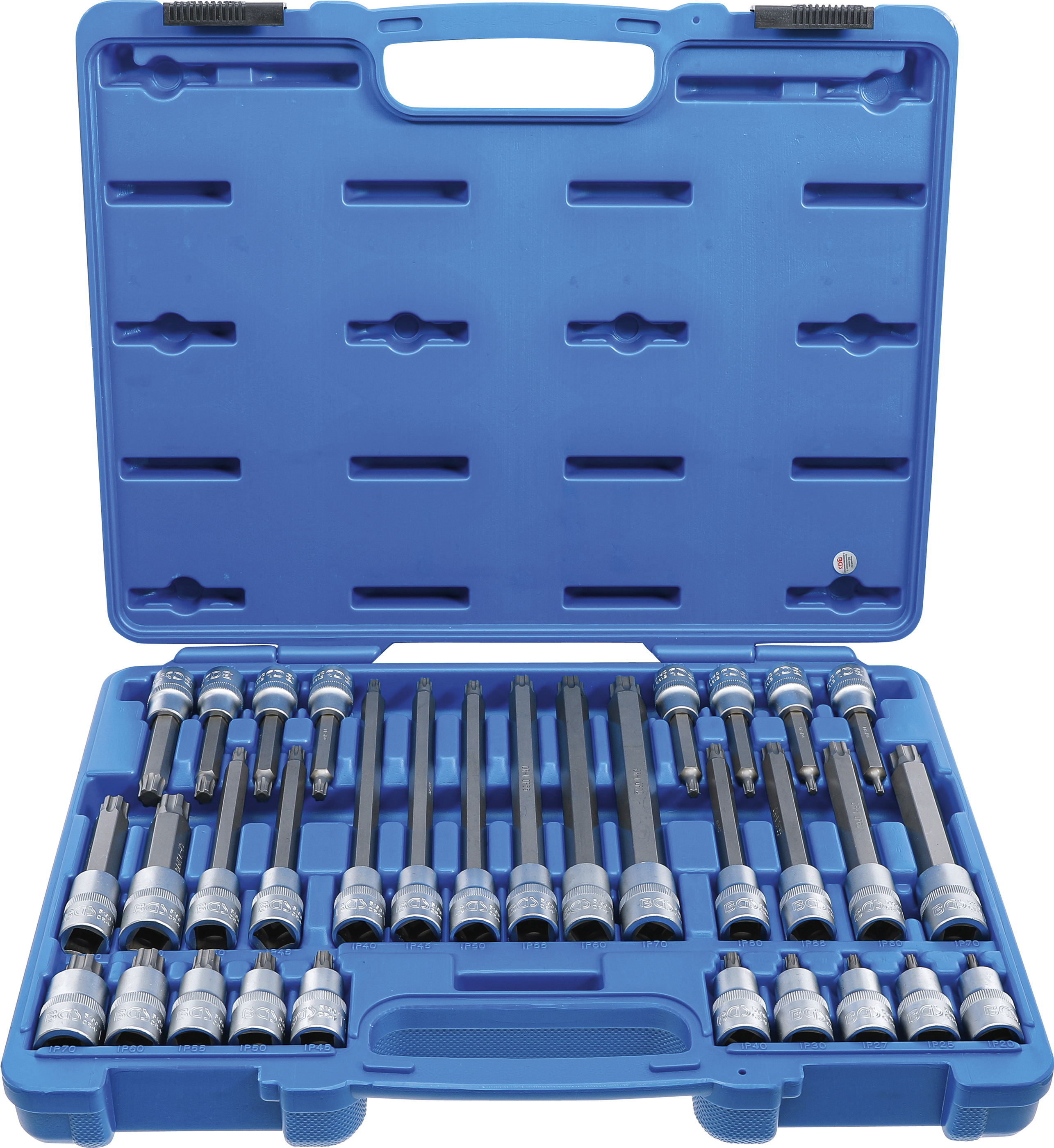 BGS Bit-Einsatz-Satz | Antrieb Innenvierkant 12,5 mm (1/2") | TP-Profil (für Torx Plus) TP20 - TP70 | 32-tlg.