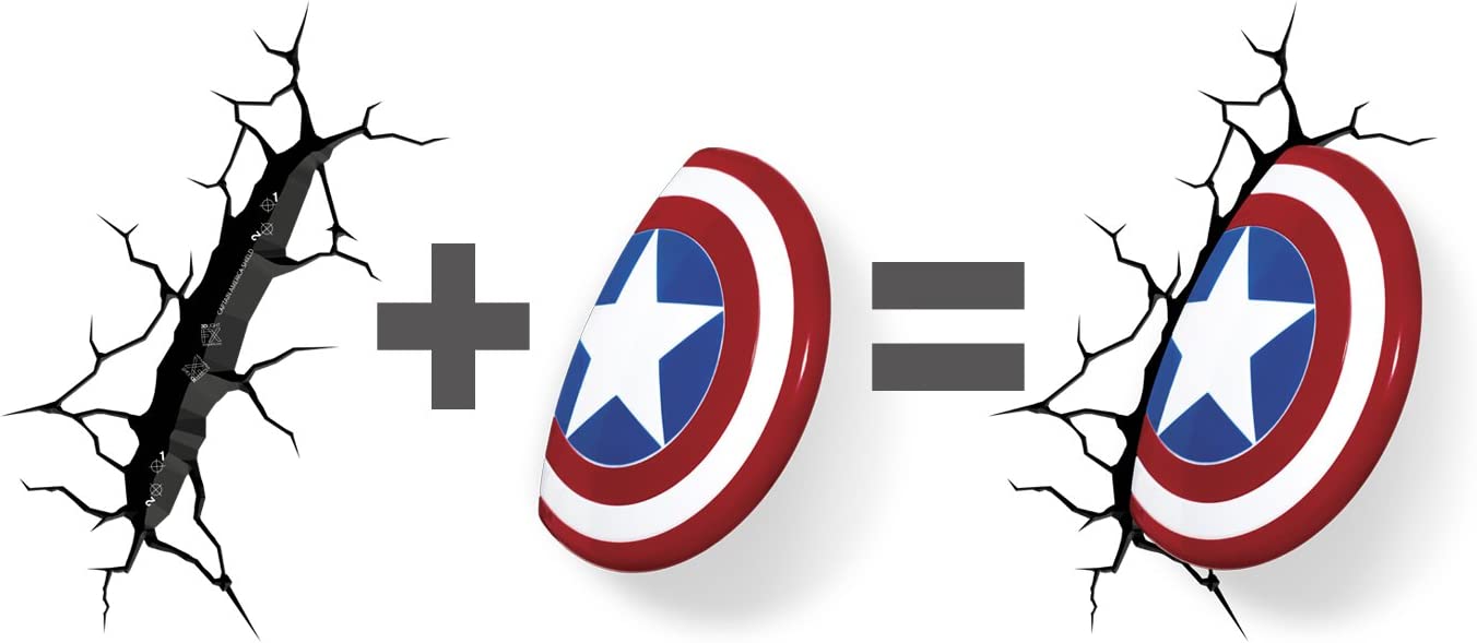3D Marvel Light Captain America Schild Licht Lampe Deko Wandleuchte Nachtlicht