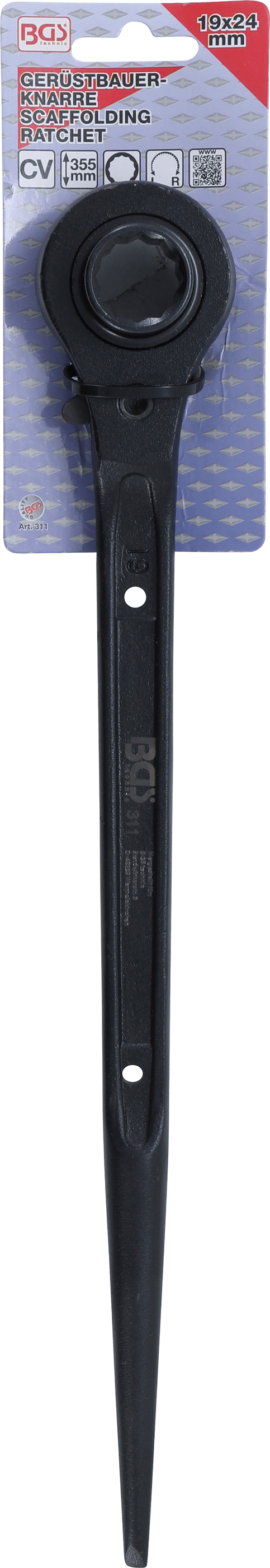 BGS Gerüstbauer-Knarre | SW 19 x 24 mm